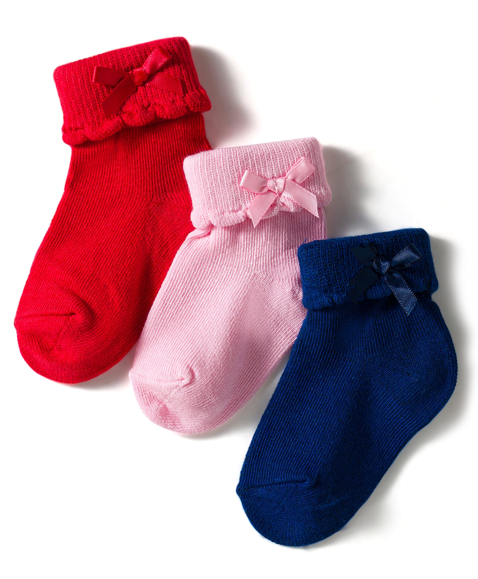 Cute Walk by Babyhug Knit Ankle Length Socks with 3D Bow Applique Pack of 3 - Multicolor-image-44