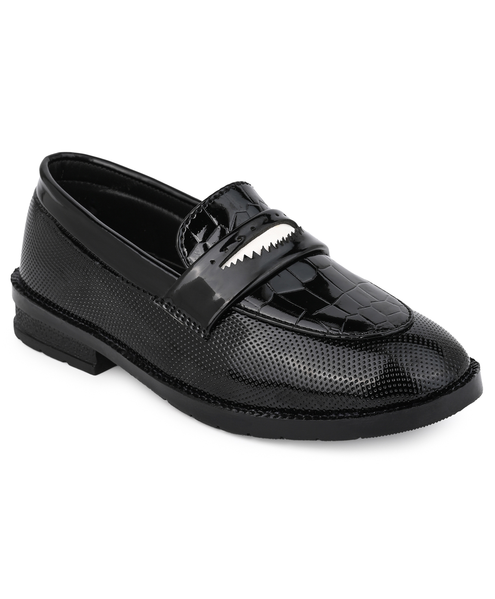 MLTC Checked Textured Moccasins - Black-picture-41
