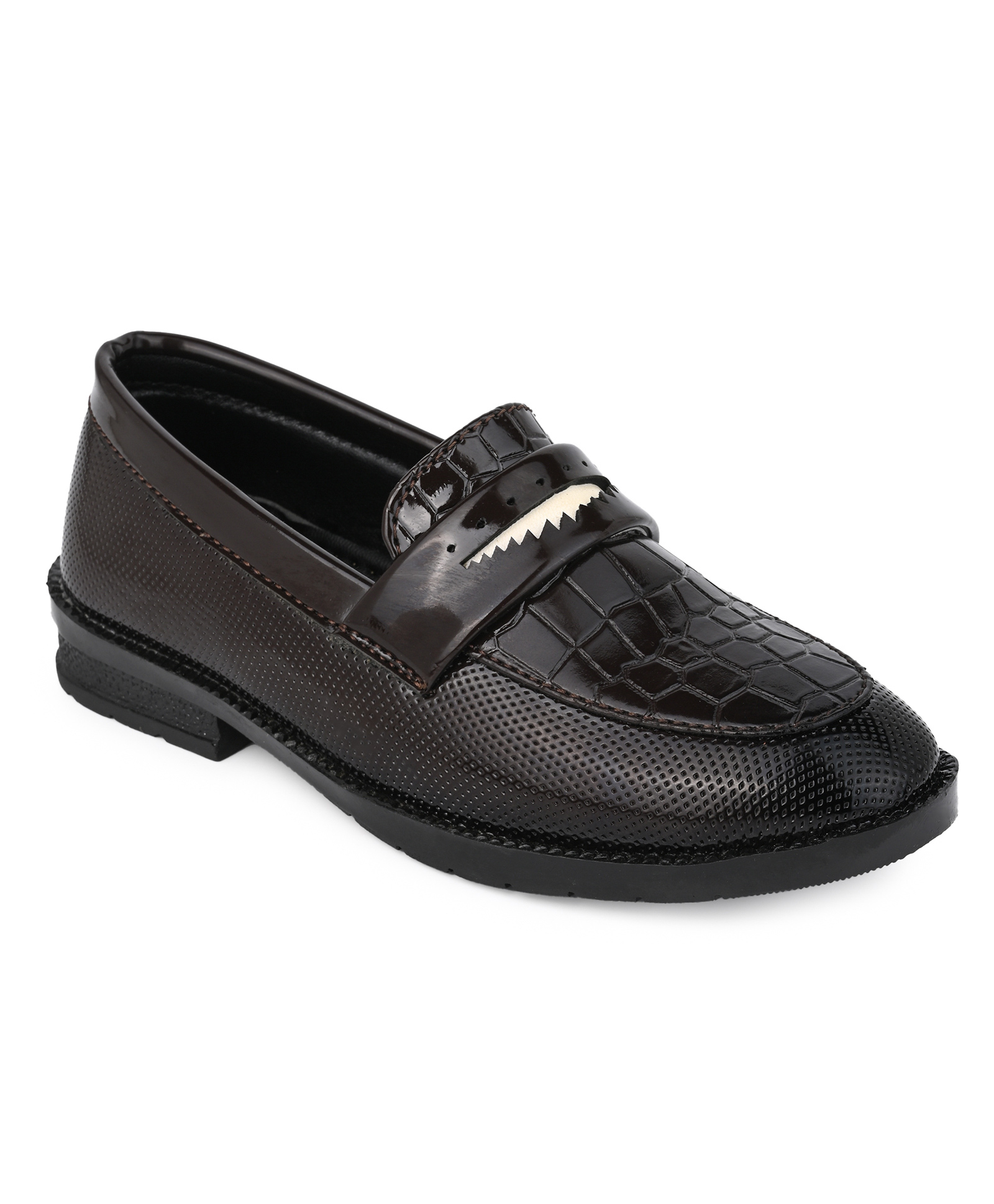 MLTC Checked Textured Moccasins - Brown-picture-43
