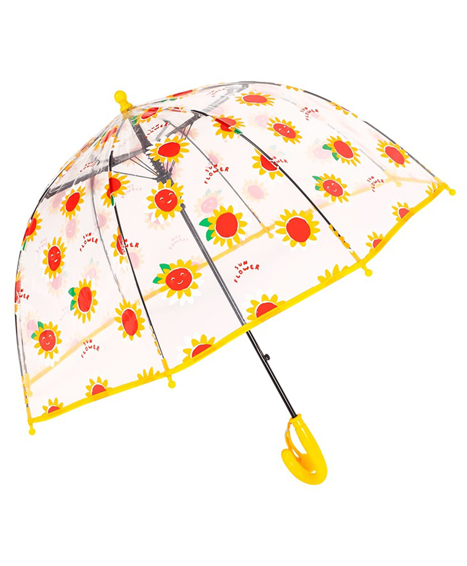 Little Surprise Box Floral Printed Transparent Umbrella - Yellow
