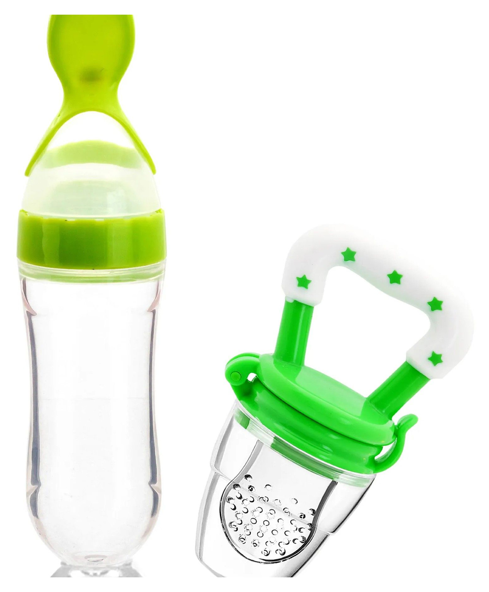Bubble Trouble Infant Squeezy Silicone Spoon Food Feeder and Fruit Pacifier-Multicolor-image-0