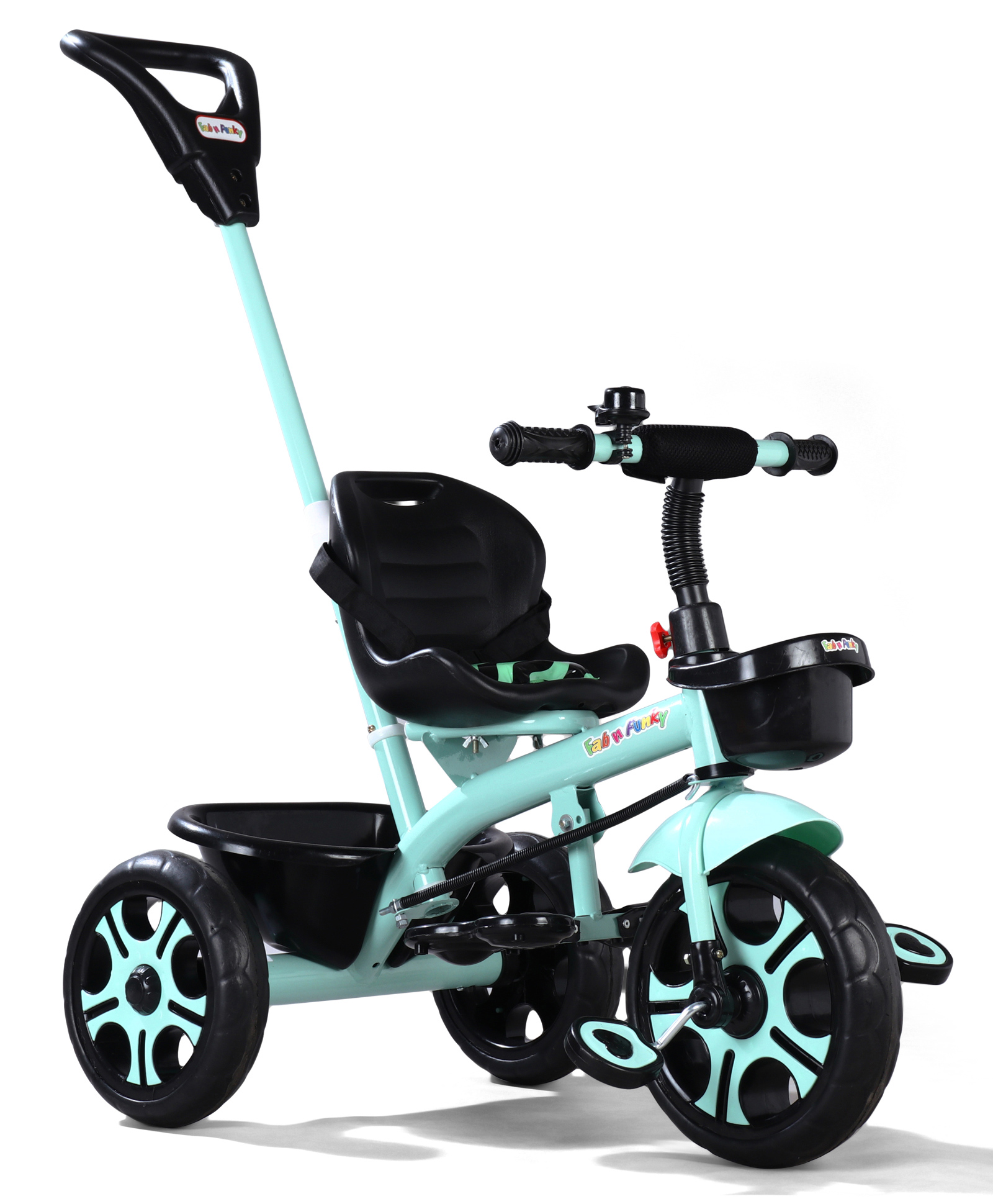 Kids Tricycle with Removable Parental Handle & Cushion Seat -Sea Green|Plug & Play Wheels|Foldable Footrest| Sturdy & Durable Frame|Easy Assembling| Puncture Proof Tyres| Storage Basket| Activity Gift-image-35