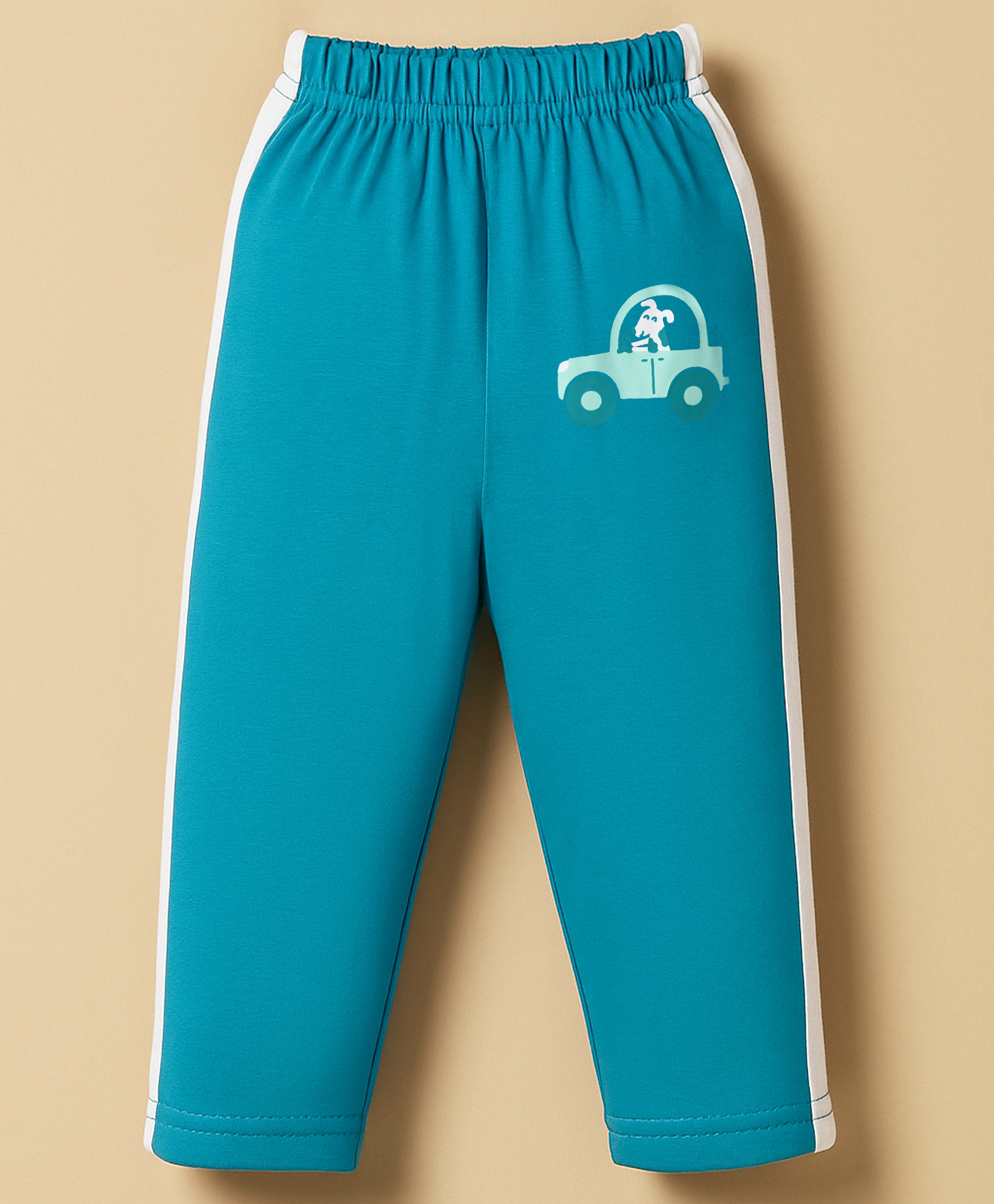 Tango Single Jersey Knit Full Length Track Pant With Vehicle Print - Teal Blue-image-24
