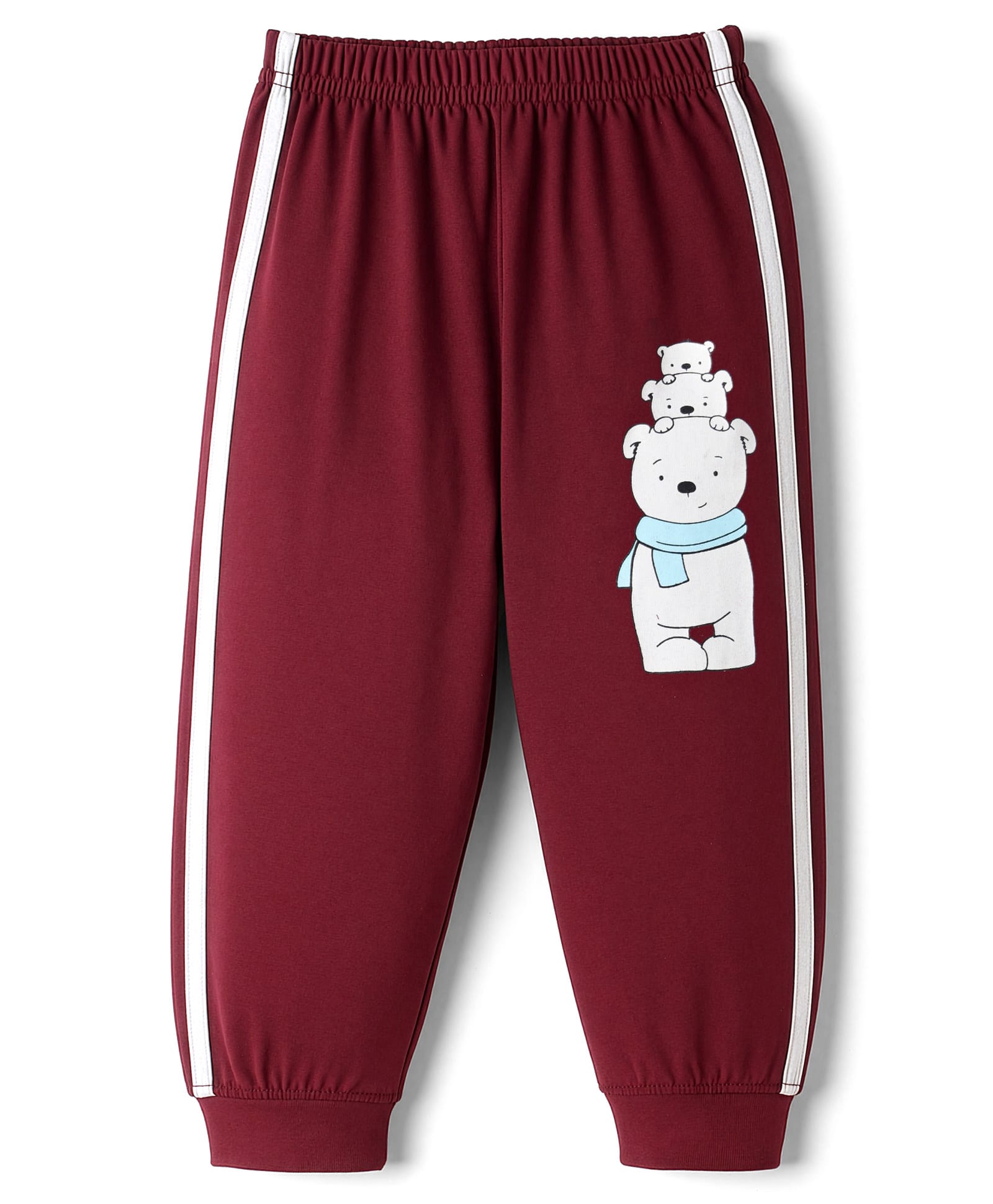 Tango Single Jersey Knit Full Length Track Pant With Animal Print - Burgandy-picture-27