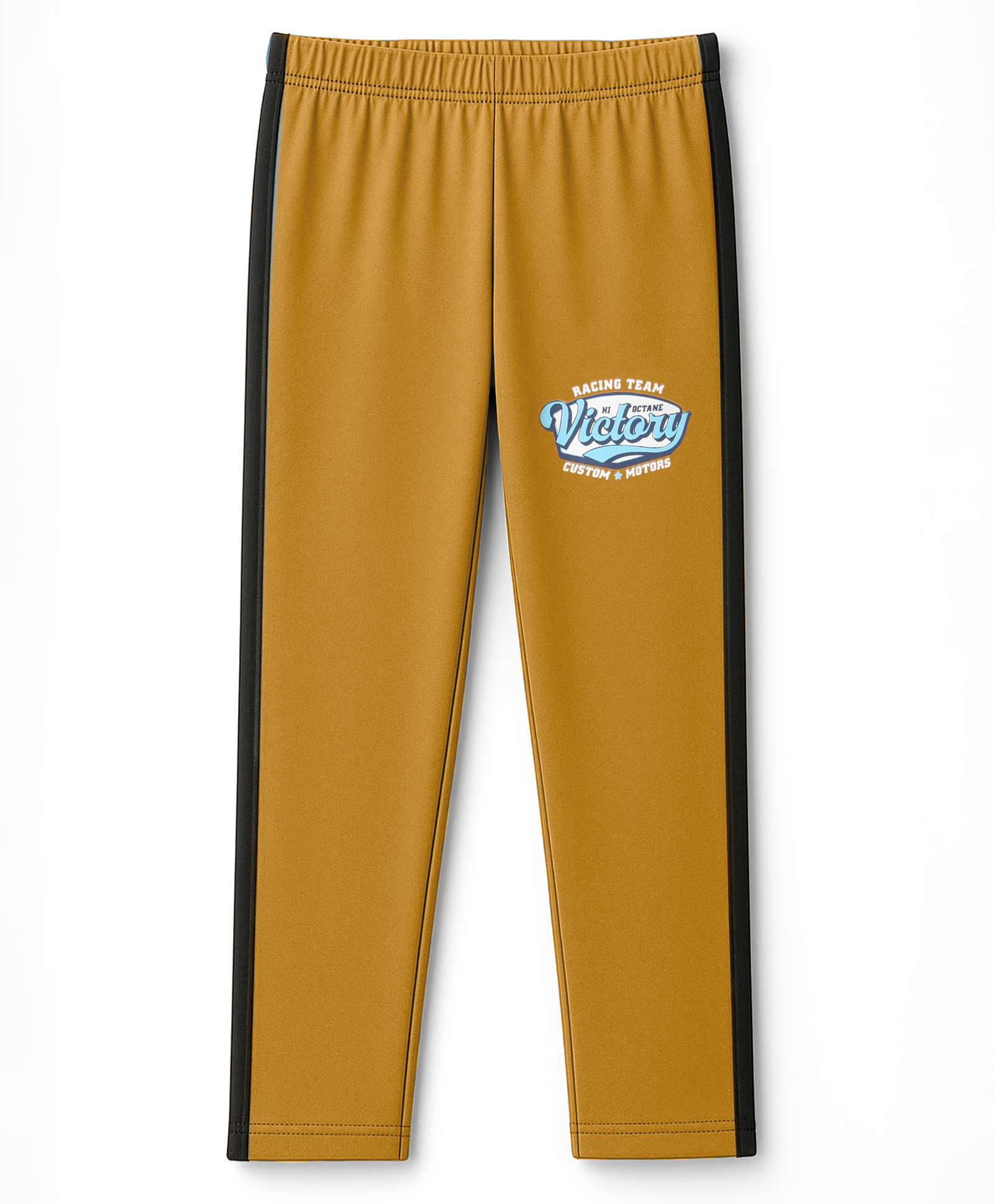 Taeko Single Jersey Knit Track Pant With Text Print - Golden-image-0