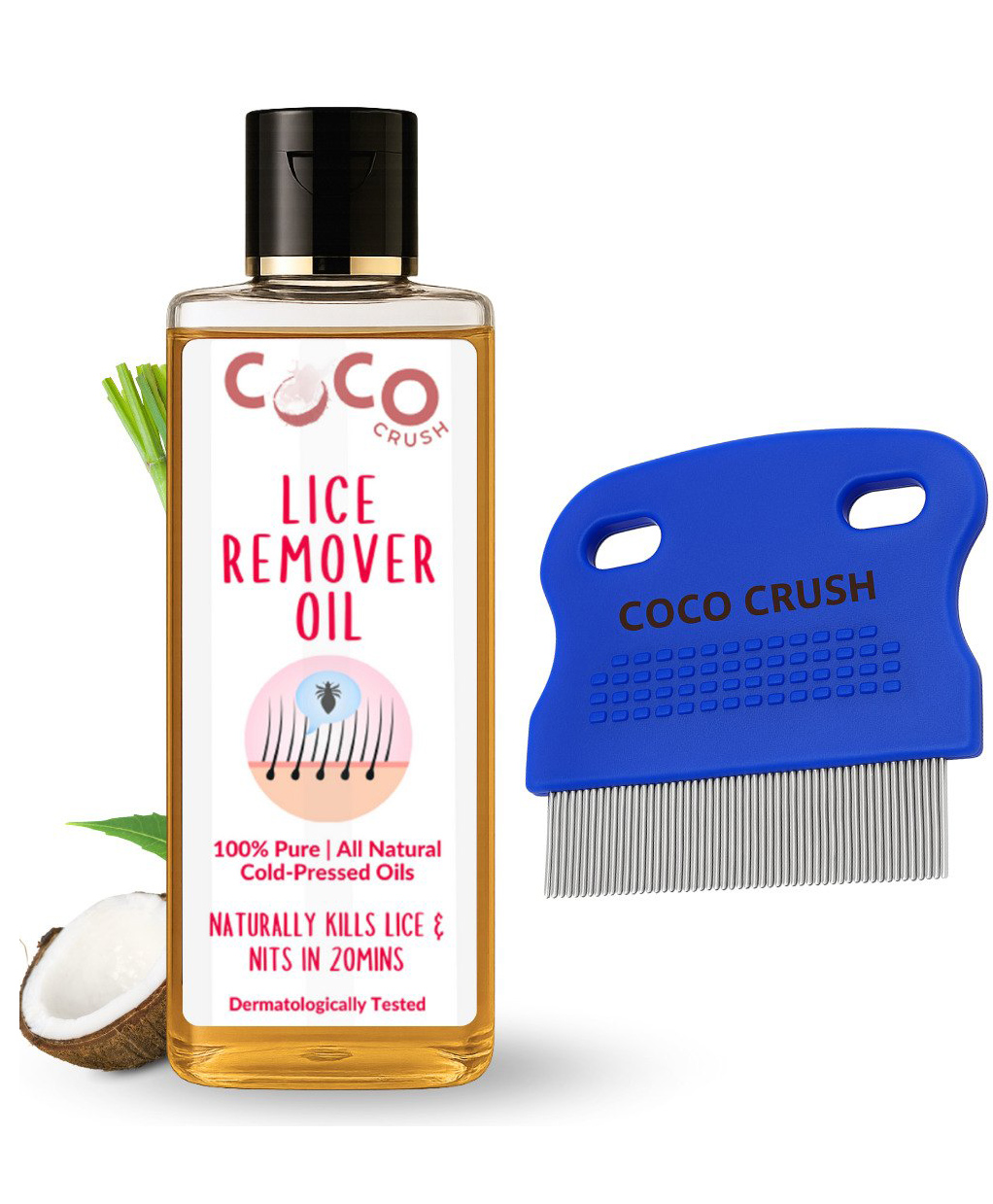 Coco Crush Lice & Nits Remover Hair Oil, 50ml & Fine Tooth Precision Removal Comb, 100% Natural-image-22