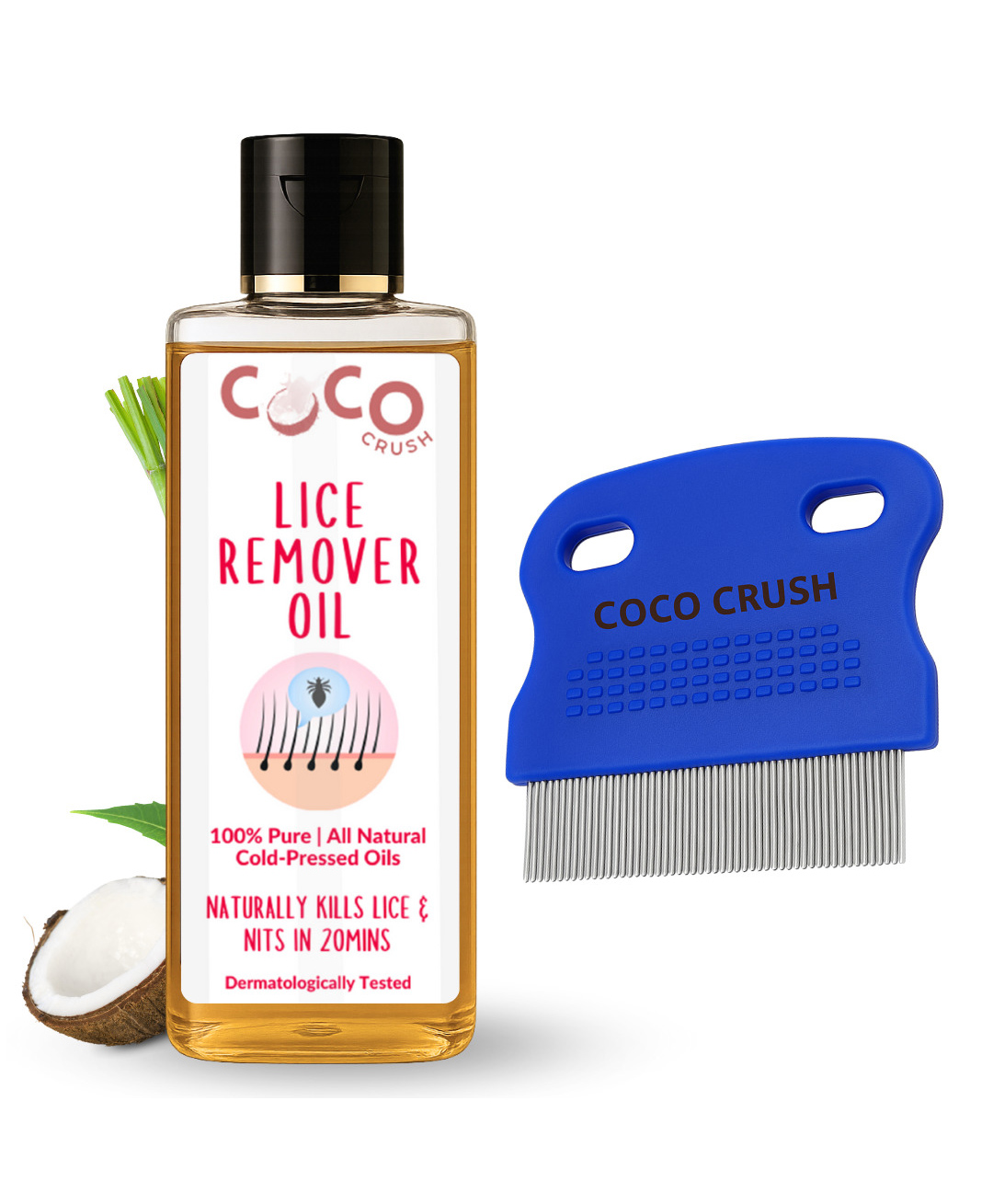 Coco Crush Lice & Nits Remover Hair Oil, 100 ml & Fine Tooth Precision Removal Comb, 100% Natural-image-18