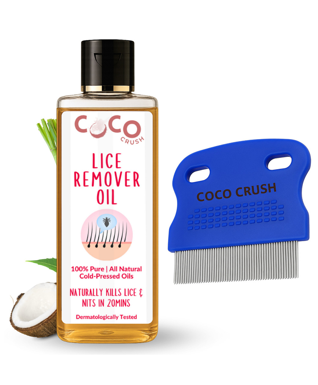 Coco Crush Lice & Nits Remover Hair Oil, 200 ml & Fine Tooth Precision Removal Comb, 100% Natural-image-19