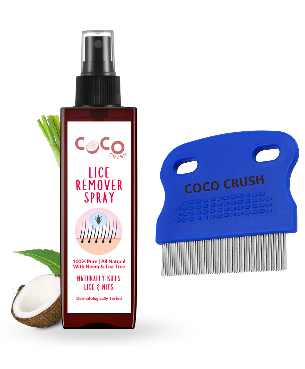 Coco Crush Lice Nits Remover Hair Spray & Fine-Tooth Precision Comb, 100% Natural - 100ml + Comb-image-5