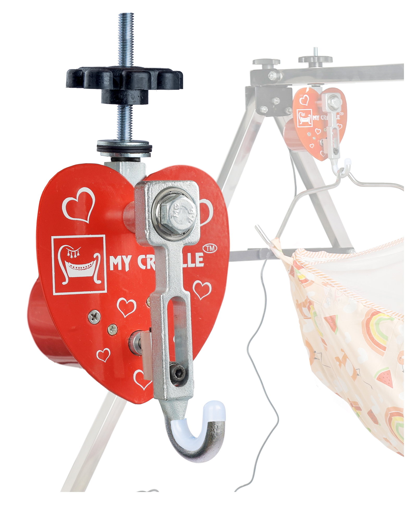 My Cradlle Red Heart Automatic Baby Cradle Swing Kit - Multicolour-image-49