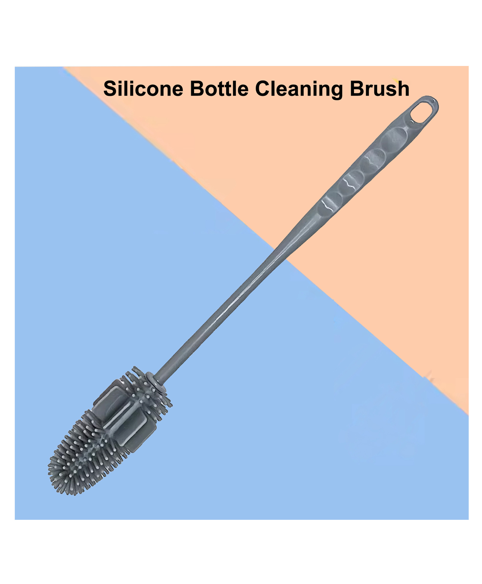 Joy Buzz Basics Long Handle Silicone Scratch Free Bottle Cleaning Brush Kit- Pack of 1-picture-3