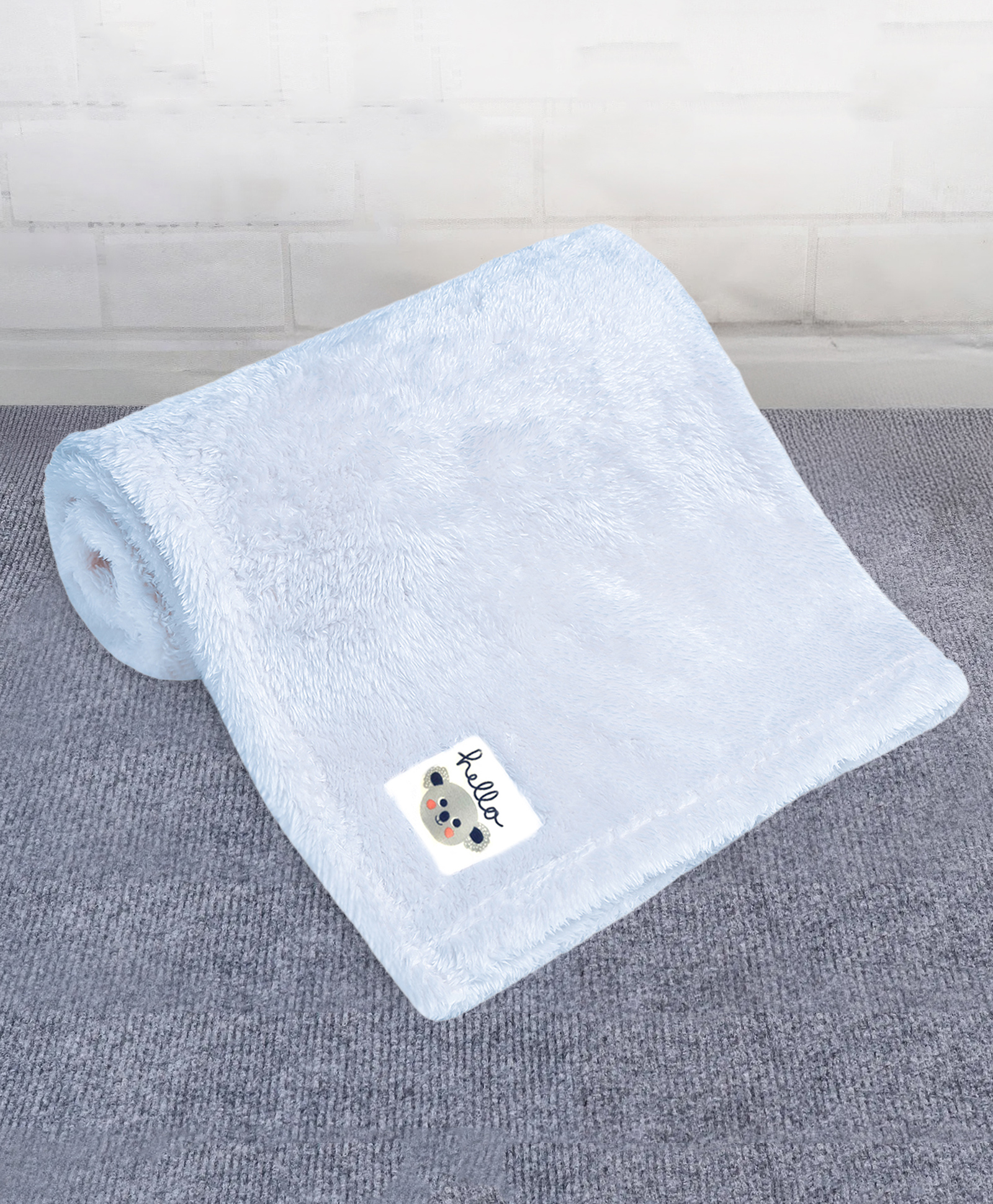 Mi Arcus Solid Sky Blue Knitted Flurry Blanket Warm & Soft -0-12 Months-picture-17