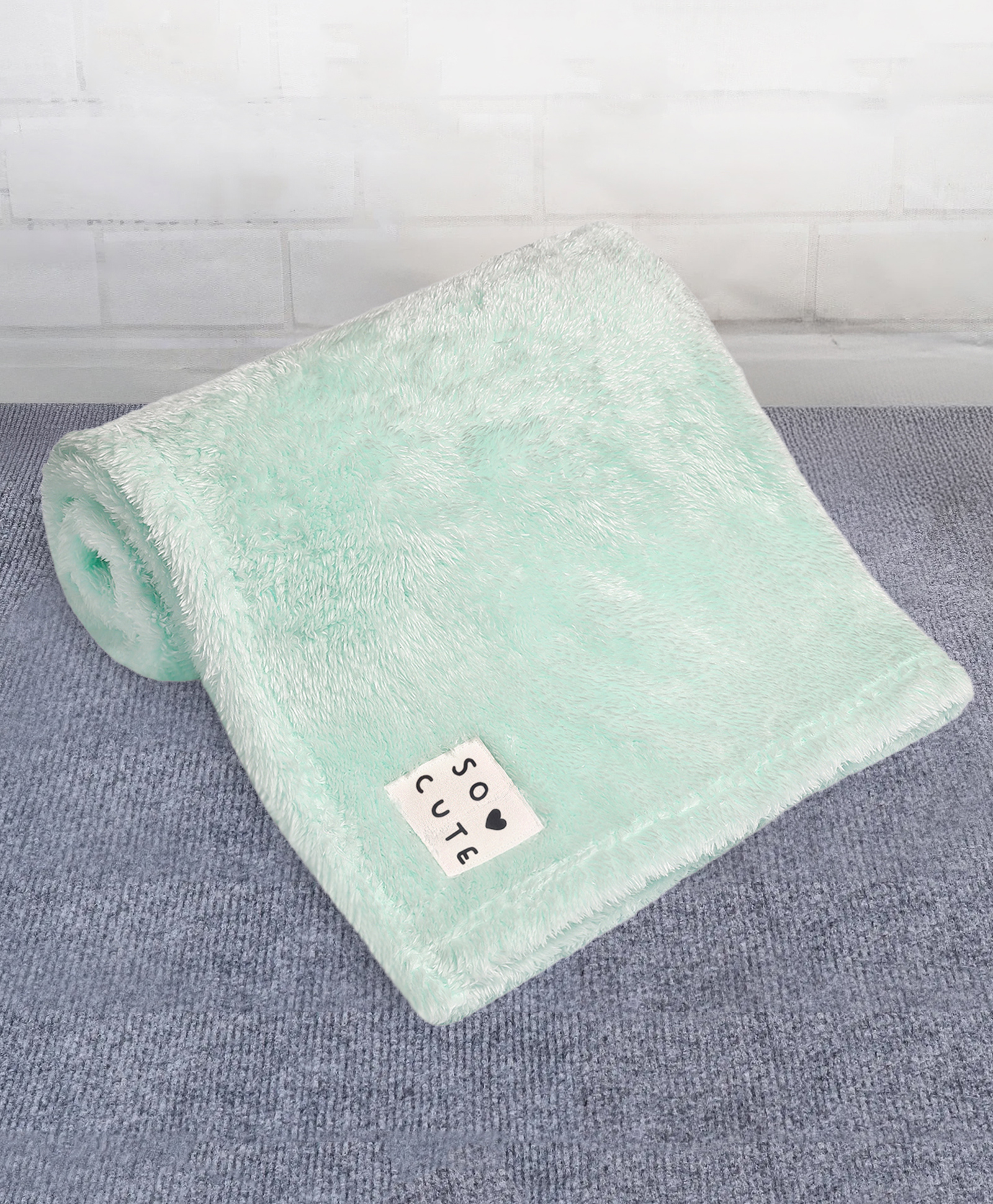 Mi Arcus Solid Sea Green Knitted Flurry Blanket Warm & Soft -0-12 Months-picture-17