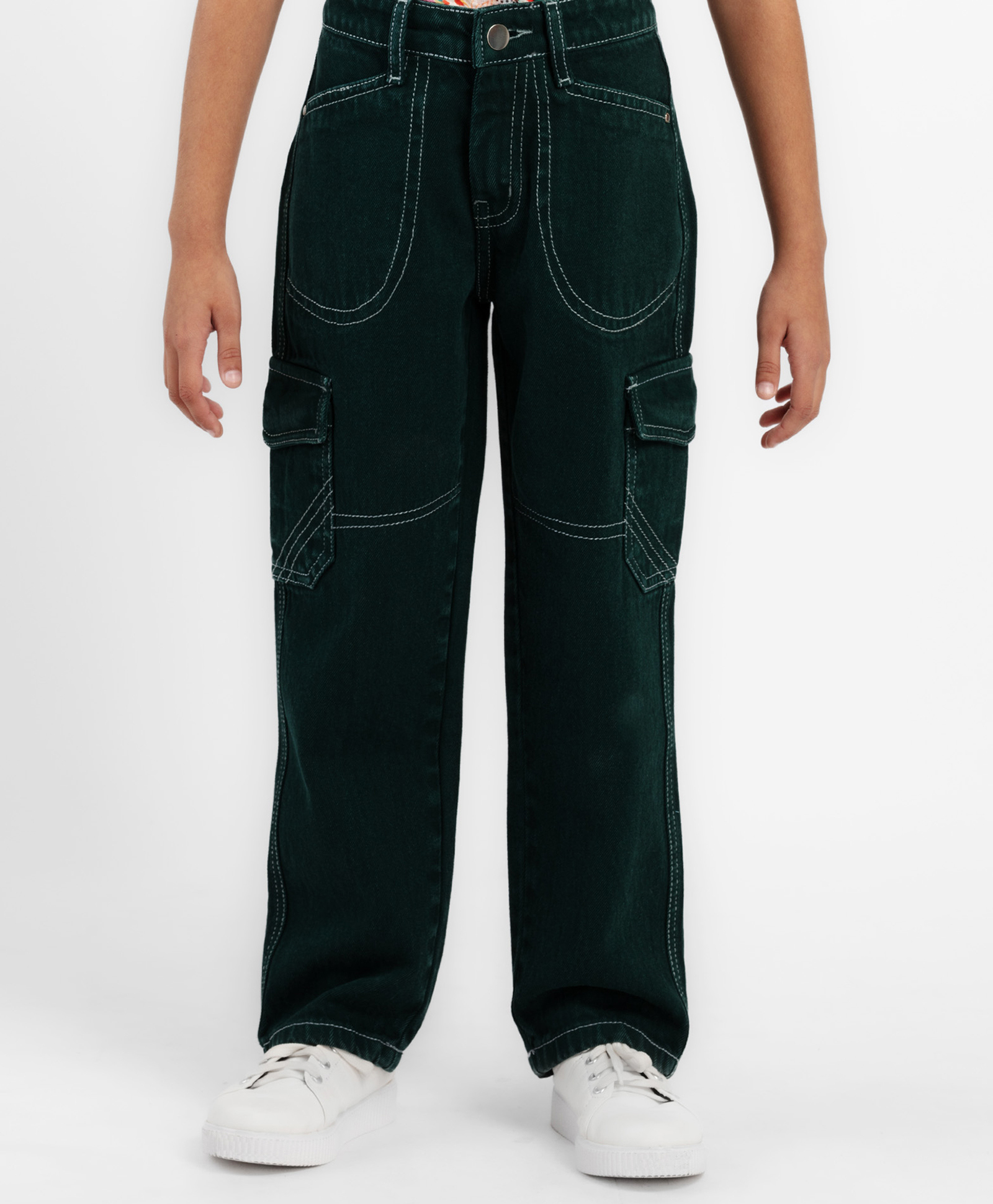 Bright Stars KIDSWEAR Cotton Woven Overdyed Jeans - Green-picture-24
