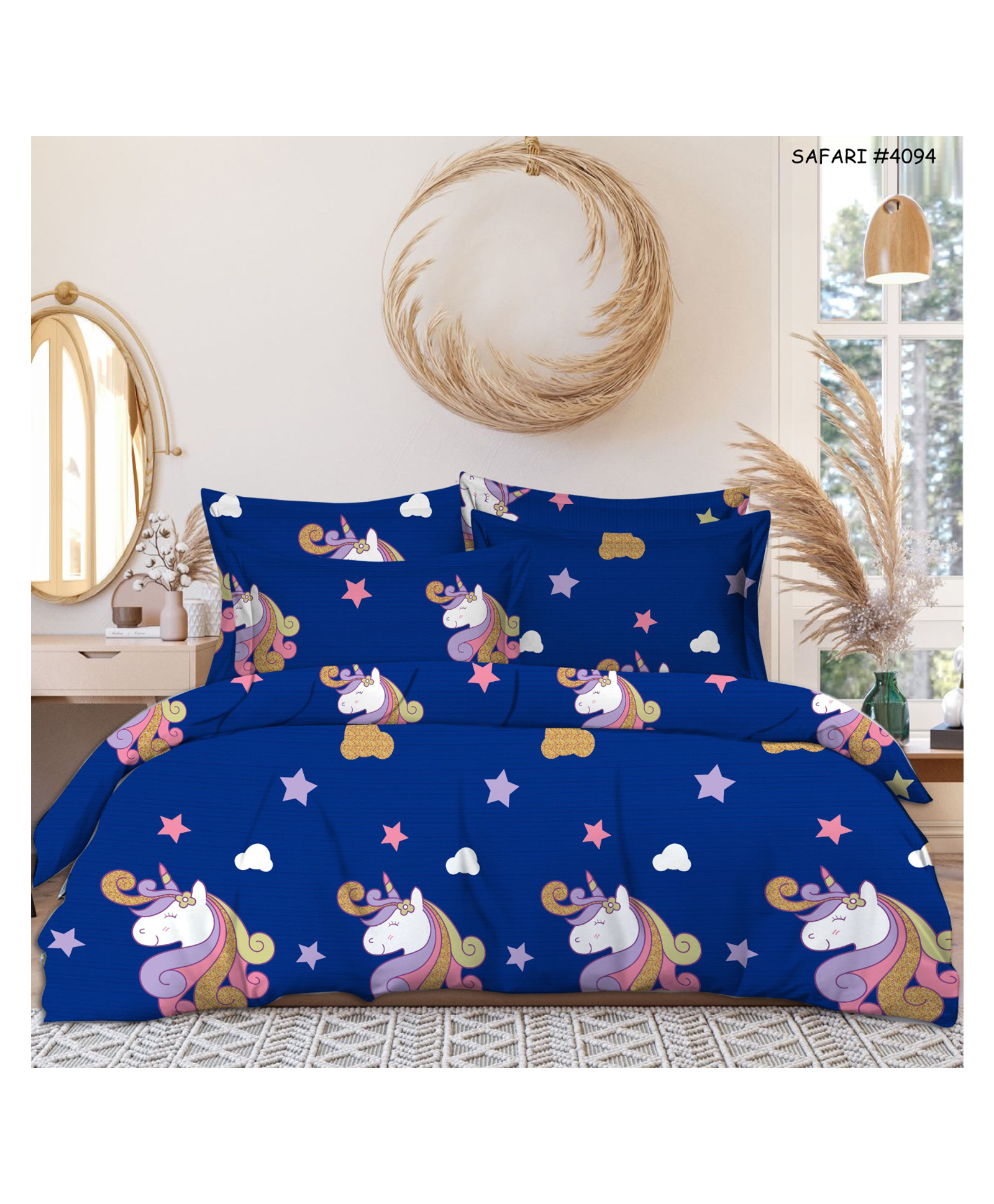 AAZEEM Microfibre Double Fitted Bedsheet 100% Microfibre Full Size Sheets Set, Soft & Comfy For Bedroom Thick Full Bed Sheets Set, Bedsheet & Pillowcases Sets, Machine wash- Multi-picture-27