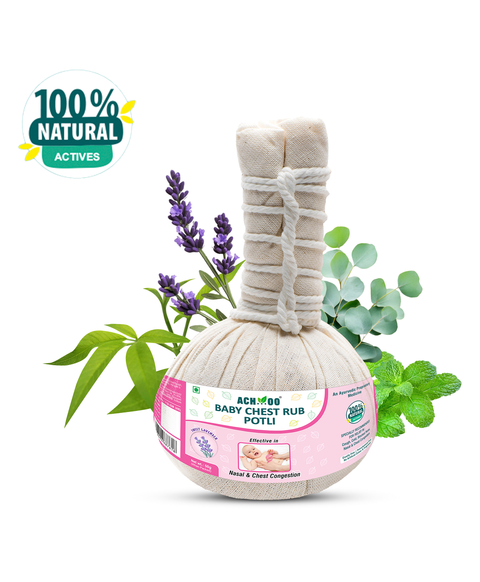 Achoo Baby Chest Rub Potli - 50 g