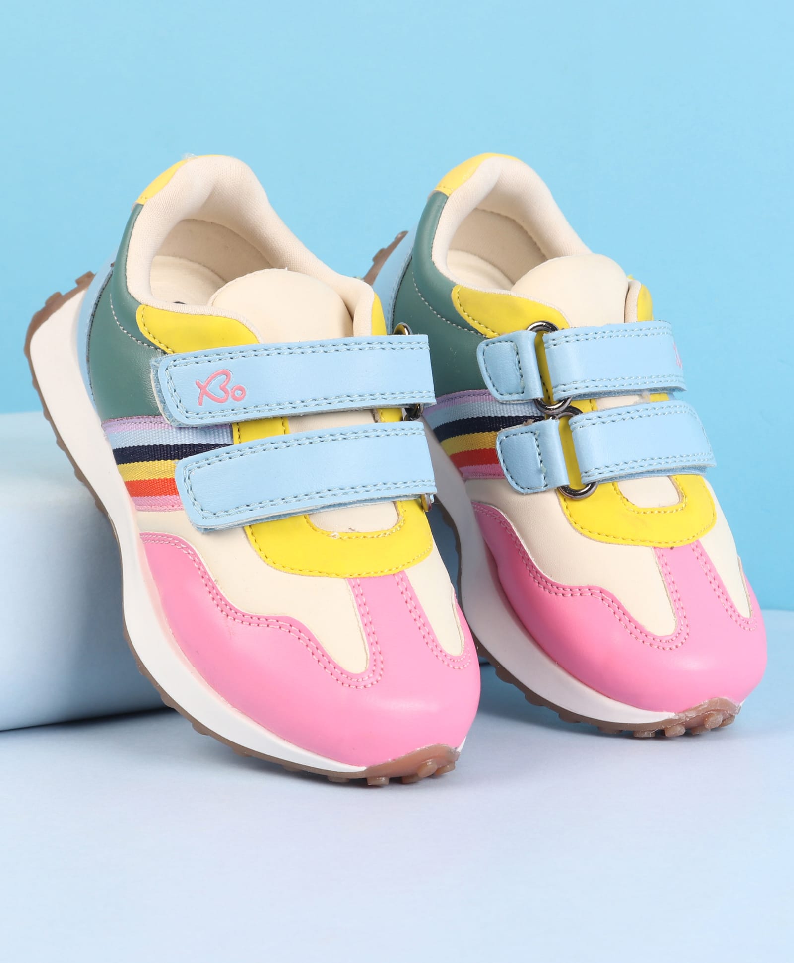 Babyoye Velcro Closure Sneakers - Multicolor-image-25