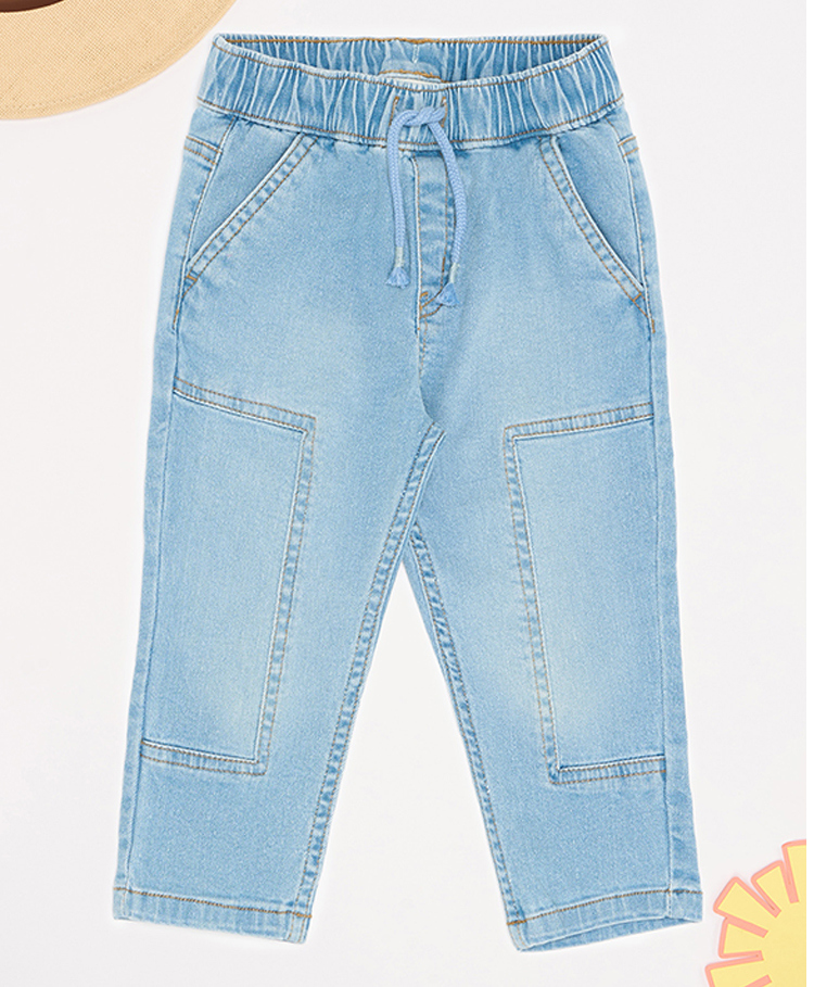 Pantaloons Baby Denim Woven Mild Washed Jeans - Light Blue-image-37