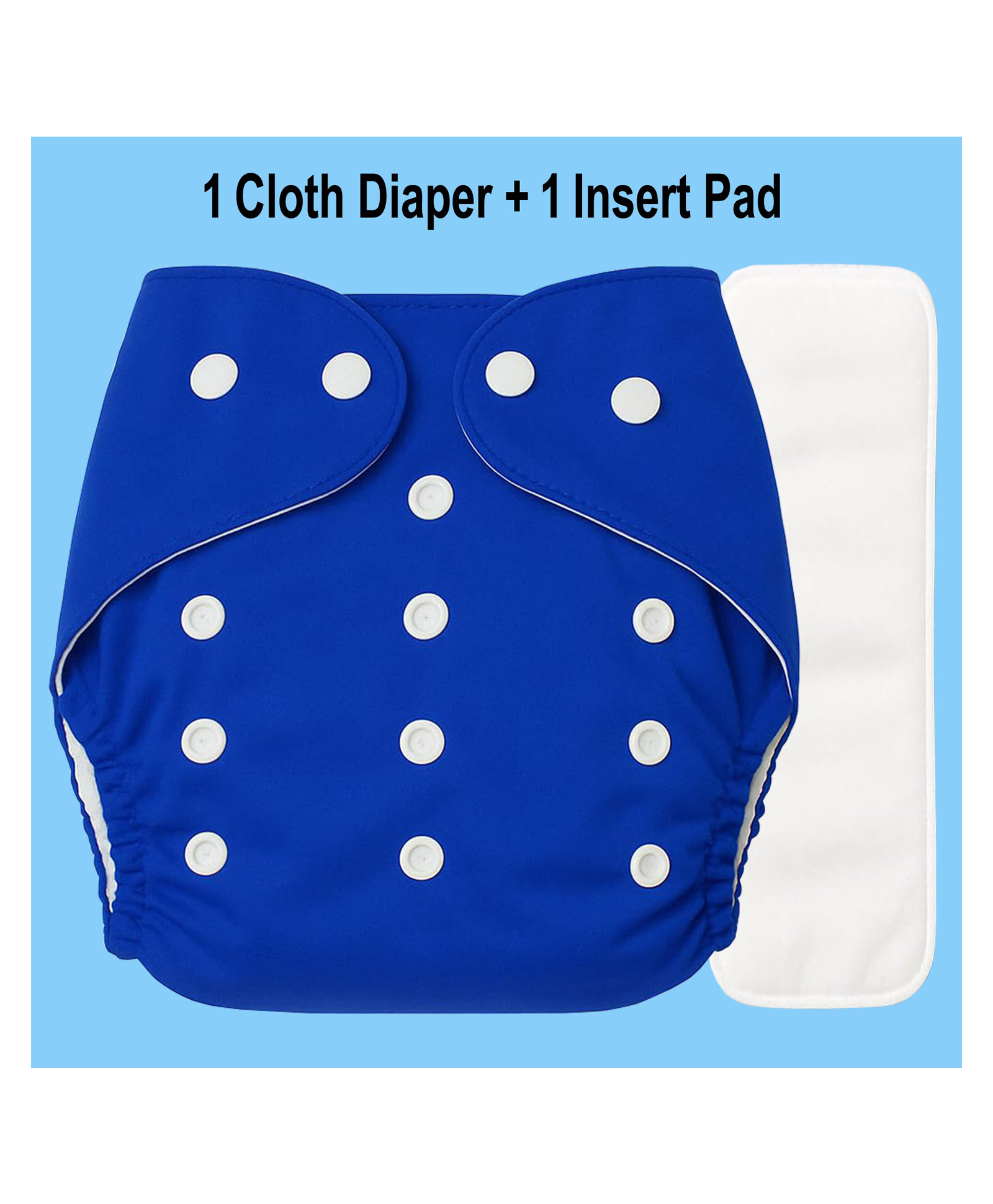 Sparkle Joy Free Size Reusable Cloth Nappies / Diaper With Insert Pad - Blue