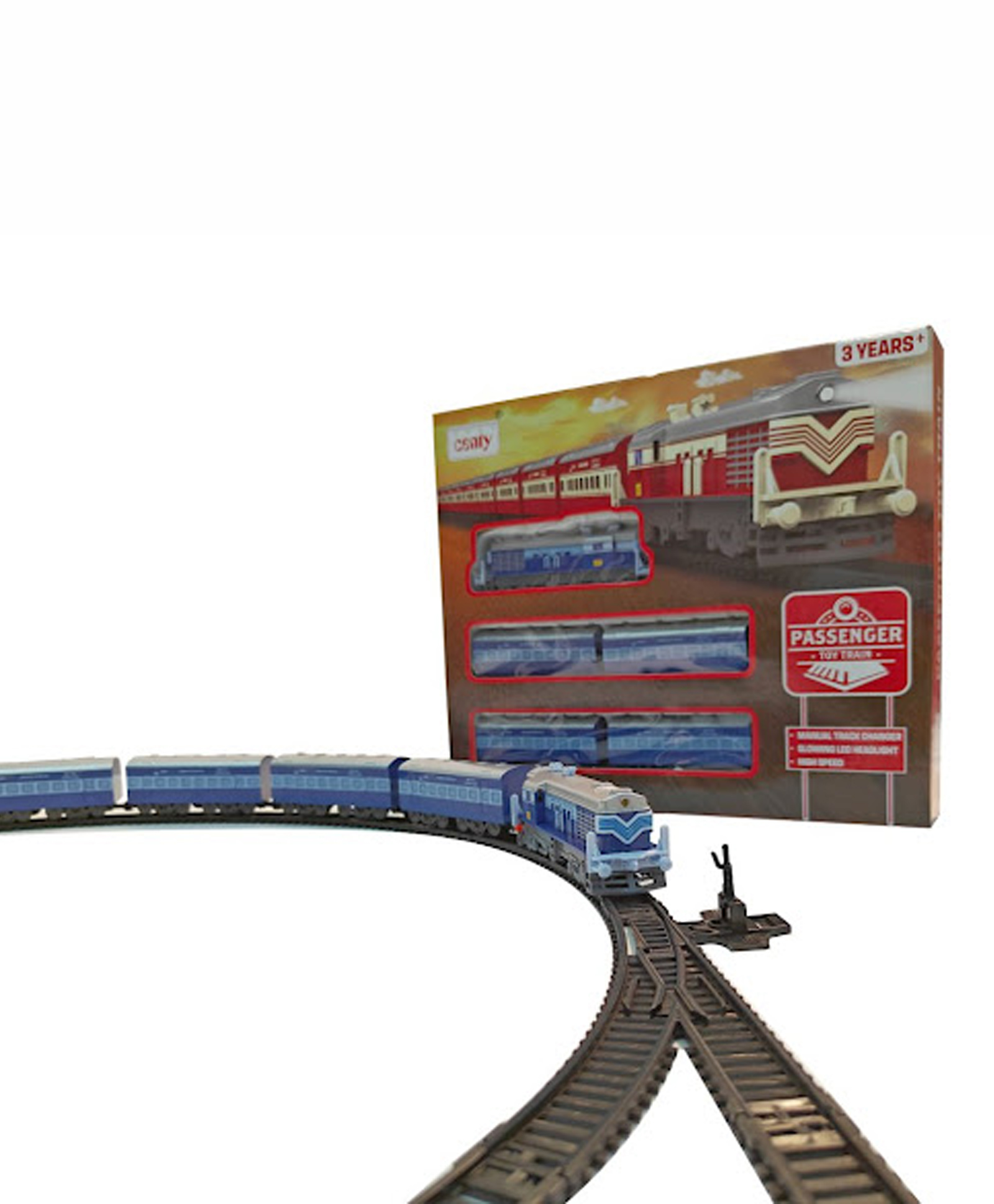 Centy Passenger Toy Train Set with Track Changer feature - Blue-picture-38