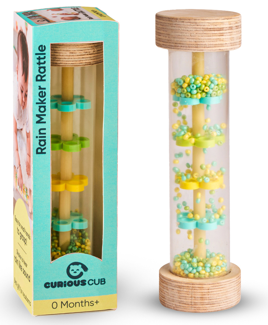 Curious Cub Rainmaker Rattle For Babies 0-6 Months