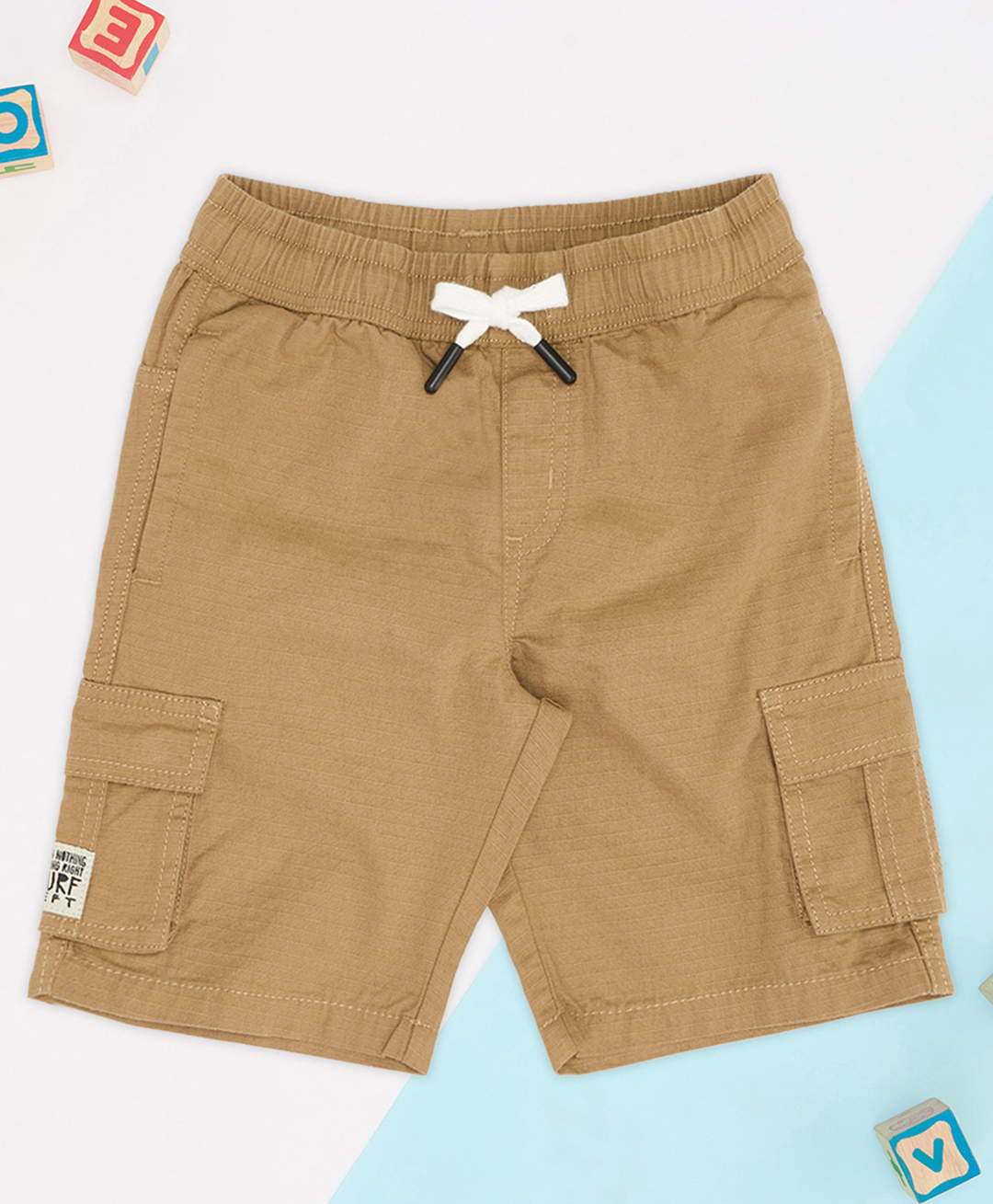 Pantaloons Junior 100% Cotton Woven Solid Shorts - Khaki-picture-19