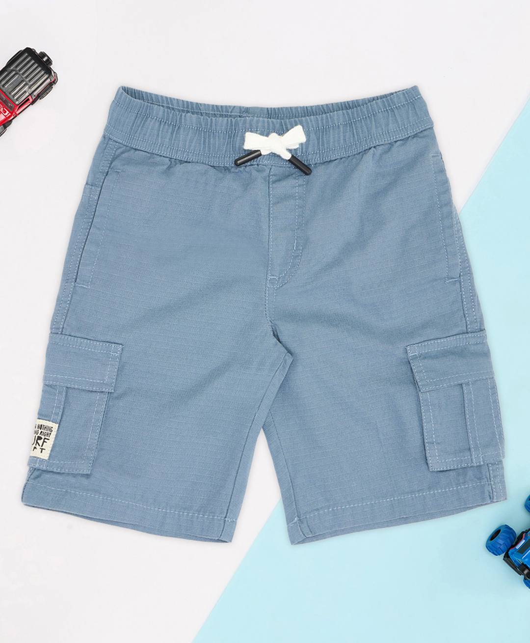 Pantaloons Junior 100% Cotton Woven Solid Shorts - Blue-picture-28