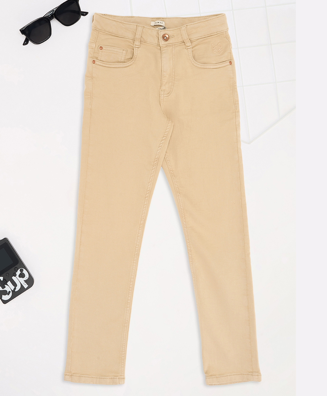 Pantaloons Junior Denim Solid Jeans - Khaki-picture-34