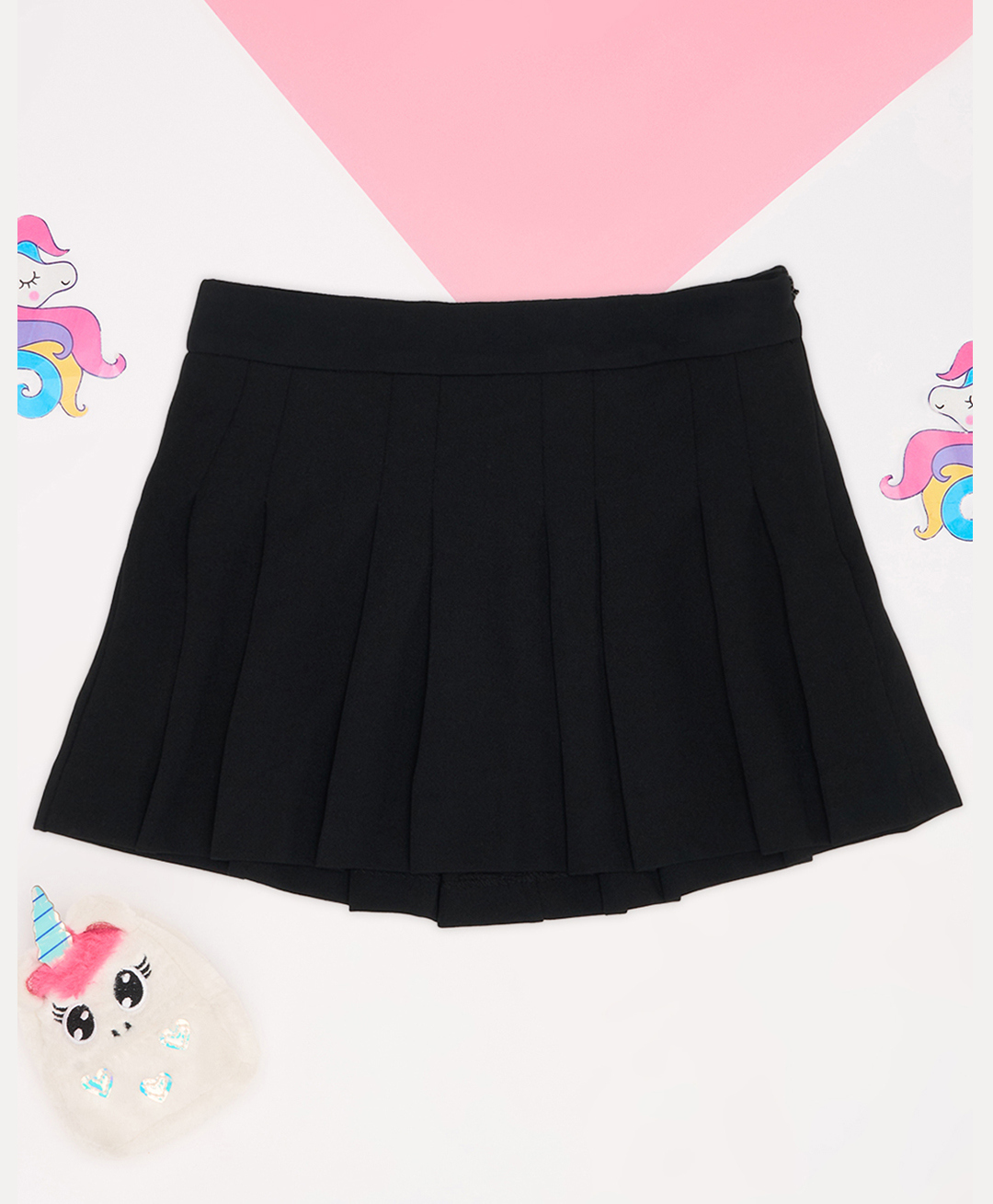 Pantaloons Junior Woven Pleated Skirt - Black-picture-16