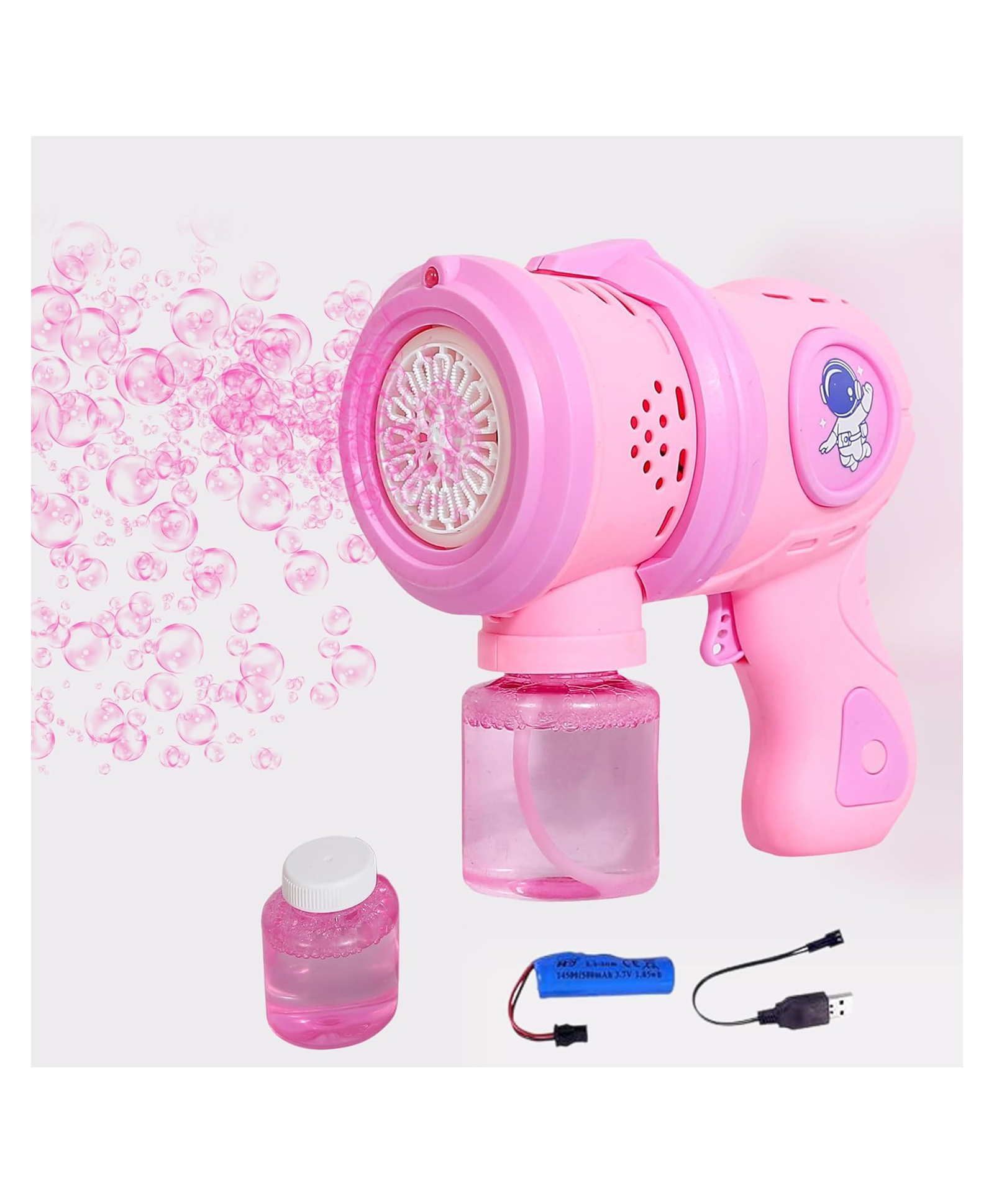 Niyamat Space Bubble Gun Toy for Kids Automatic Bubble Maker with 2 Bubble Solution Bottles Bubble Blower Machine for Outdoor Fun Toy for Boys & Girls- Multicolor-image-5
