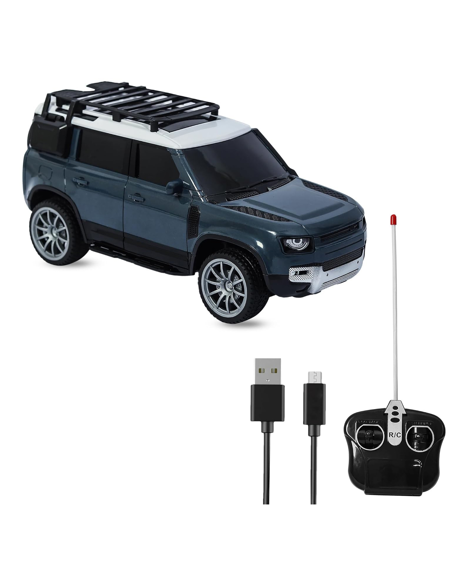 NIYAMAT RC Monster Truck Defender Car for Kids Rock Crawler with Light and Sound with Soft Rubber Tyres | High-Speed Rock Crawler - Multicolor-image-39