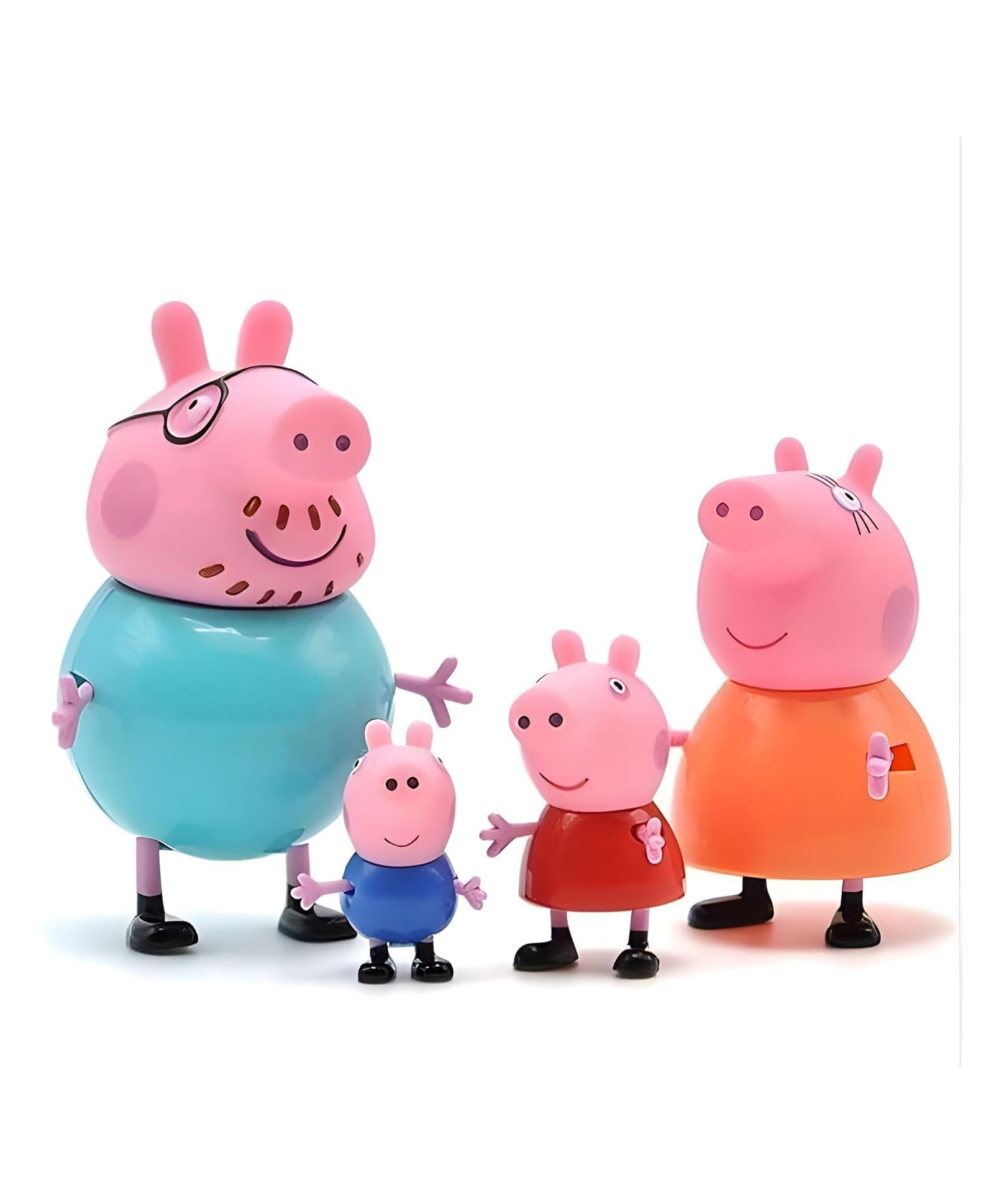 NIYAMAT 4 Pcs Peppa Pig Family Animal Figure Set | Includes Peppa, George, Mummy Pig and Daddy Pig Figures | Fun Peppa Pig Toys for Kids- Colors May Vary (Set of 4)-image-1