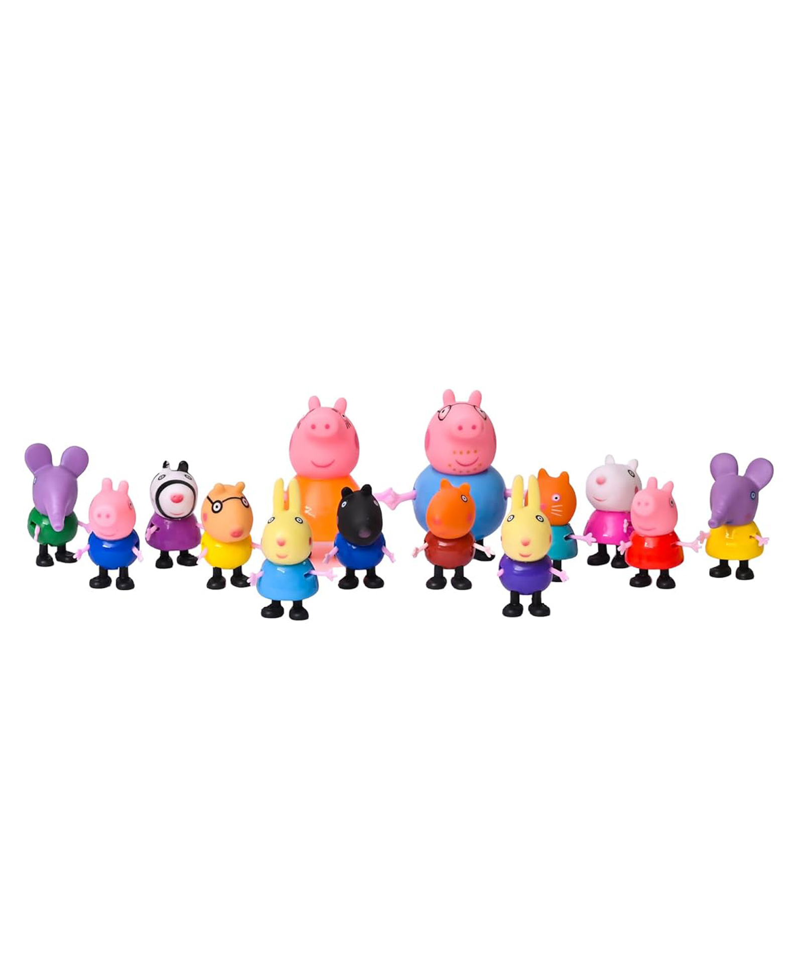 NIYAMAT Peppa Pig Family & Friends Toy Set | Cute Action Figure Playset, Articulated Hands & Legs | Fun Role-Play Toy for Kids - Set of 14-image-12