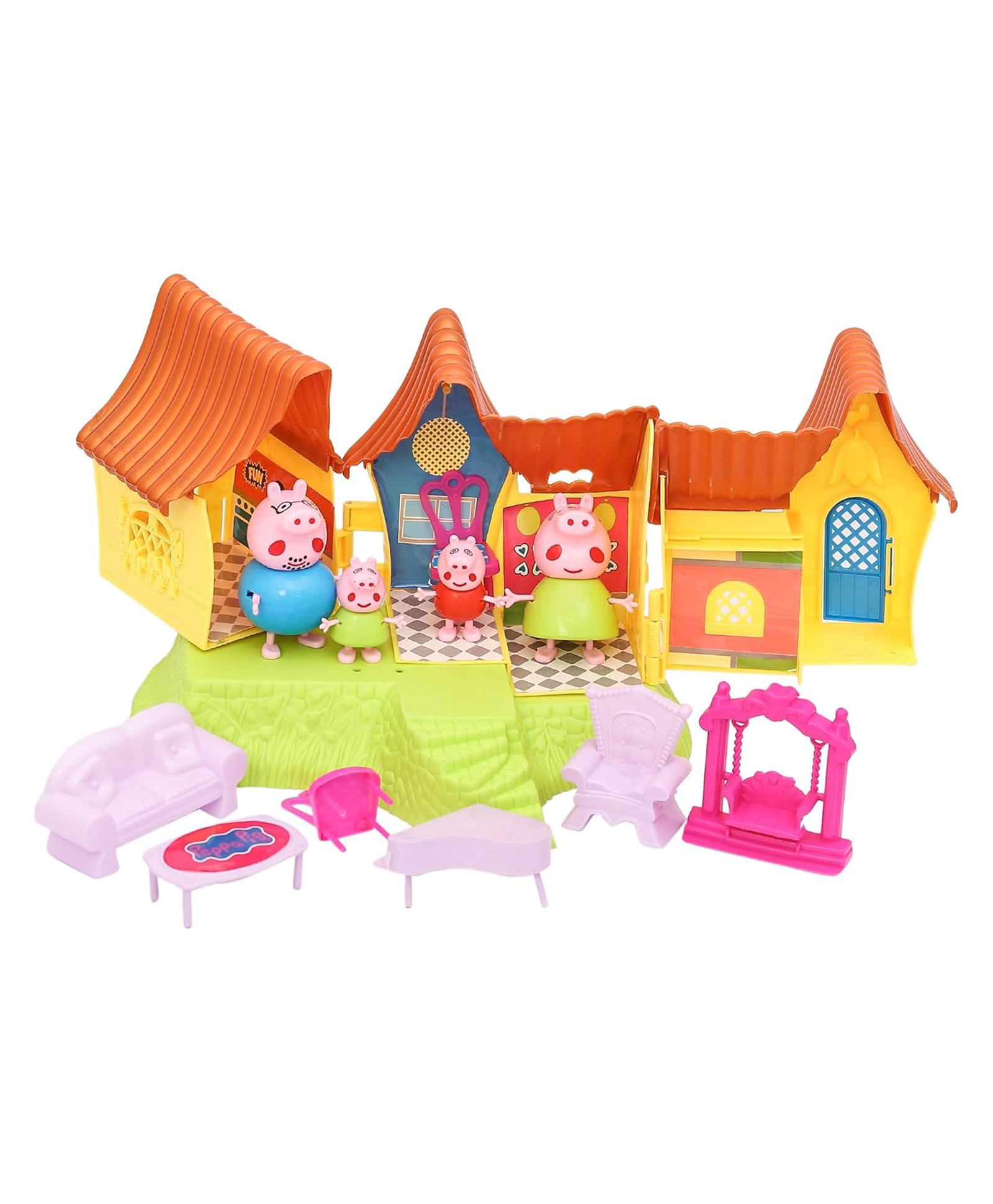 NIYAMAT Deluxe Playhouse Set for Kids Fun | Playtime Animal Figure Set 4 Pcs Peppa Pig Figurines Preschool Toys for Girls & Boys, Birthday Gift Toys for Kids-image-17