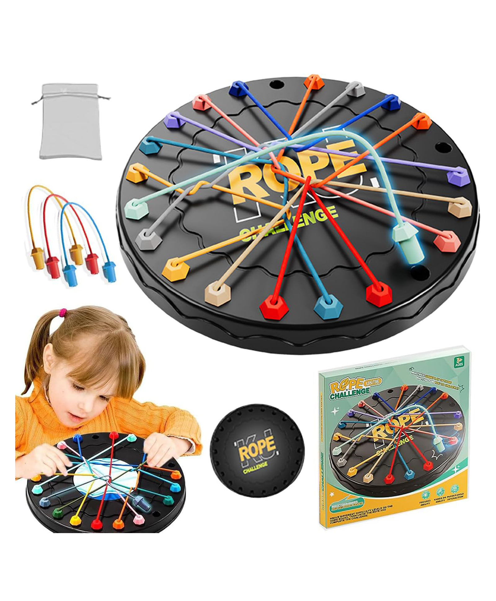 NIYAMAT Rope Puzzle Board Game, Untangling Challenge Toy, Educational Brain Teaser Toys for Kids-picture-36