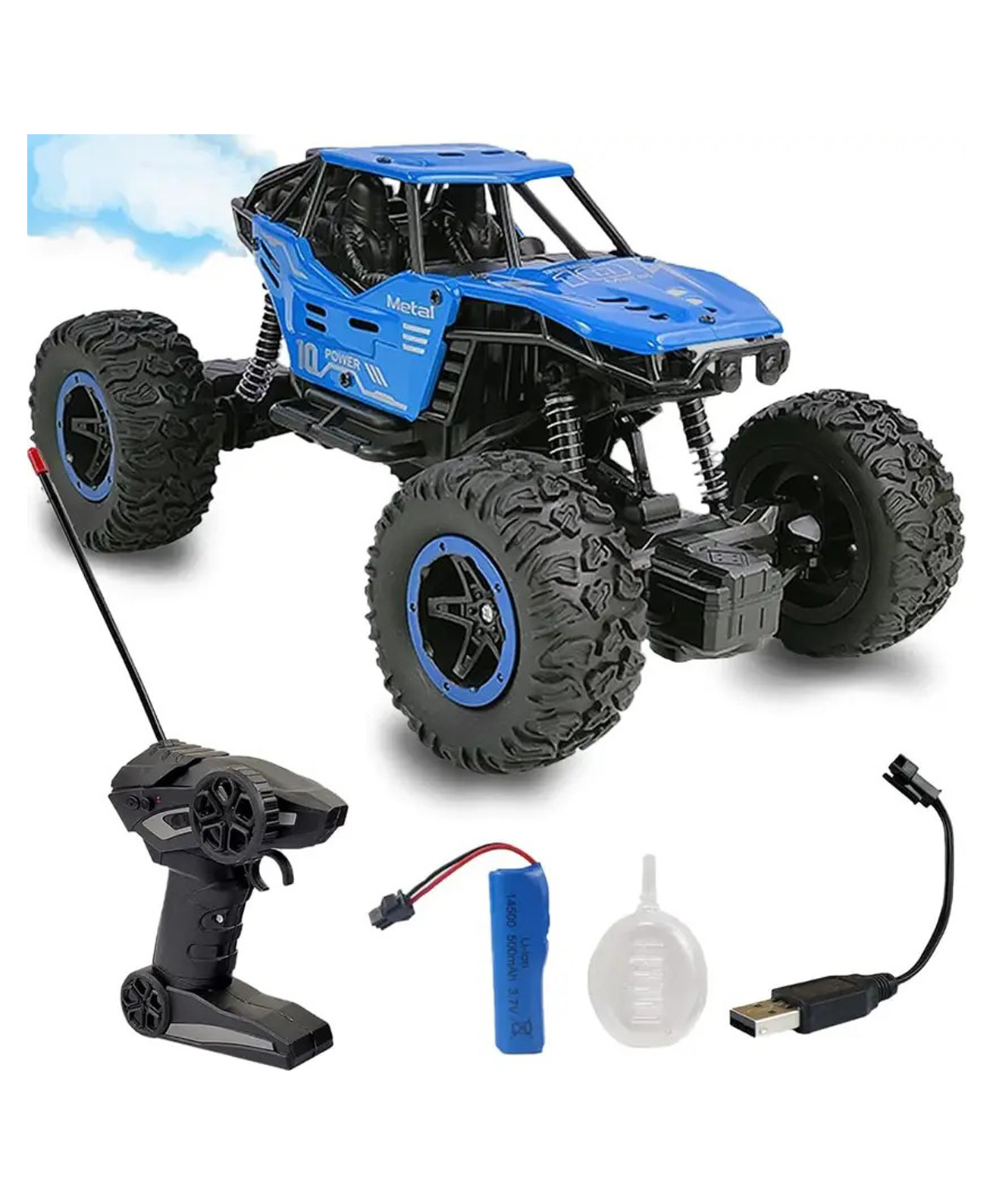 NIYAMAT Monster Truck Remote Control Car for Boys | High Speed Rock Crawler | RC Cars Off Road High-Speed 2WD, Water Mist Spray Effect Car Toy for Birthday Gift- Blue-image-41