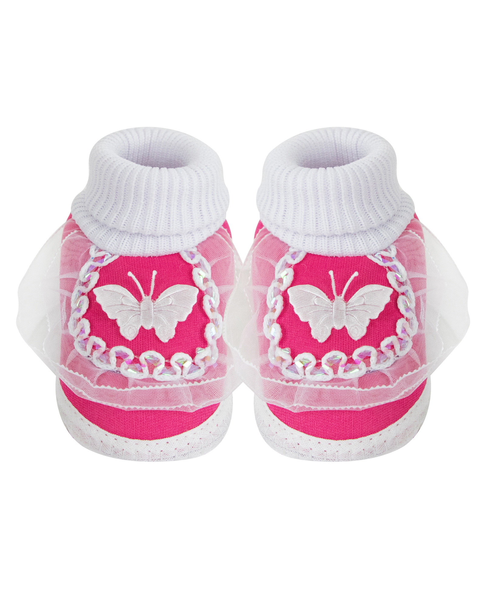 Neska Moda Butterfly Patch Detailed Slip On Booties - Pink-picture-14