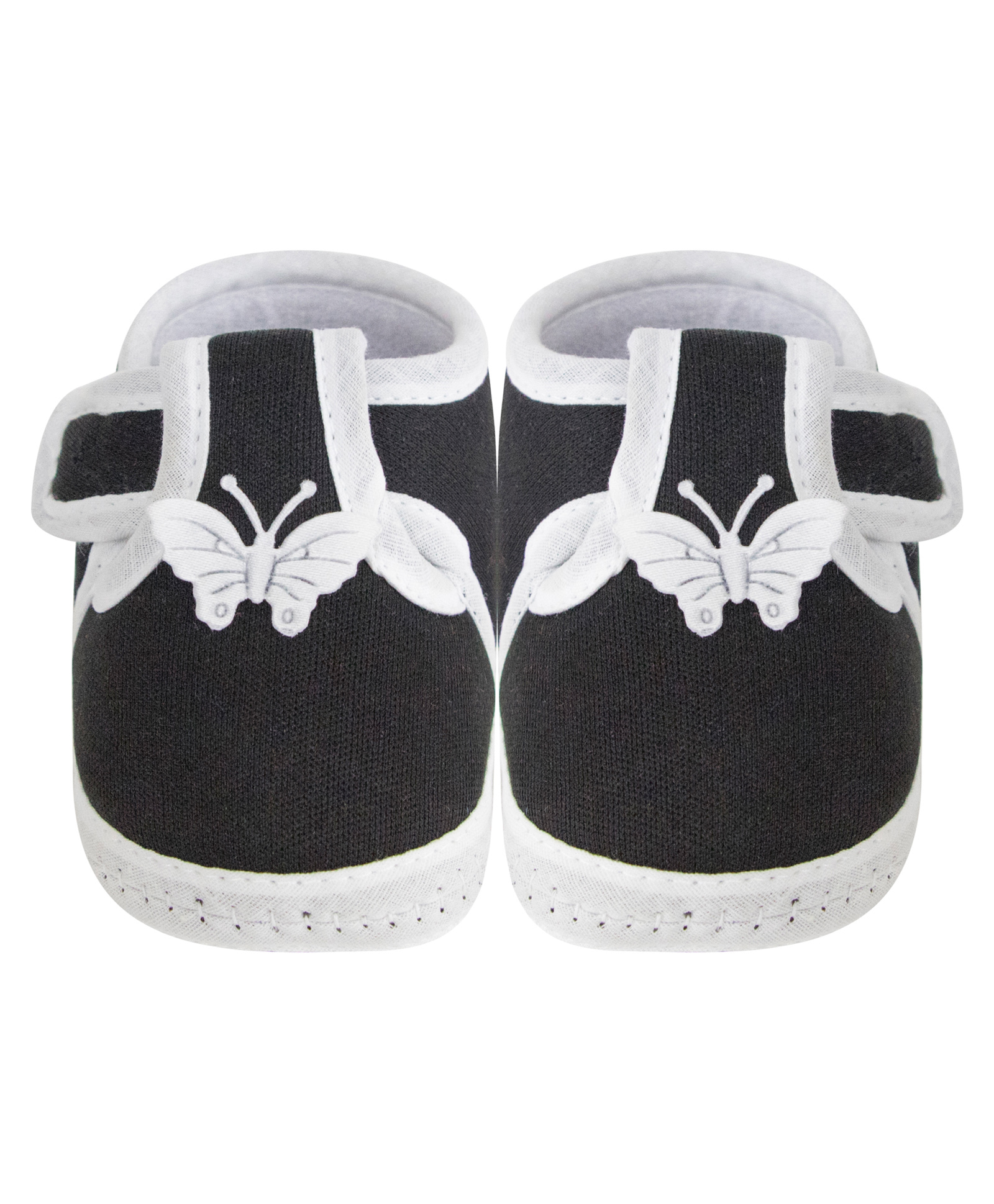 Neska Moda Butterfly Applique Detailed With Velcro Closure Booties - Black-picture-24