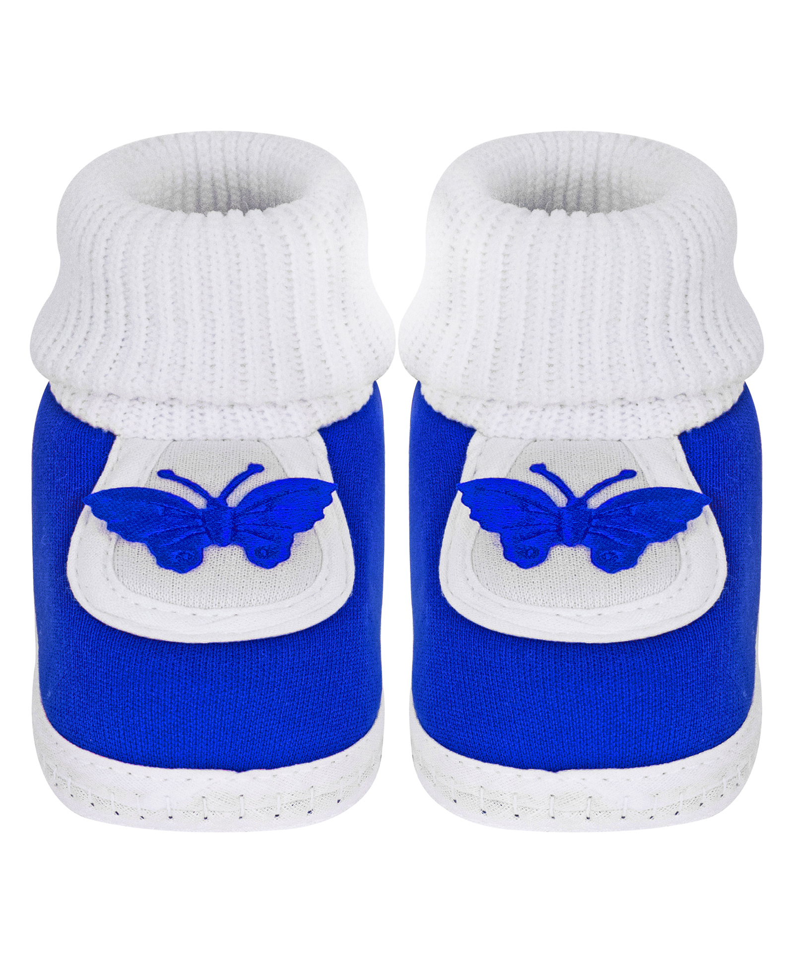 Neska Moda Butterfly Applique Detailed Slip On Booties - Blue-picture-13