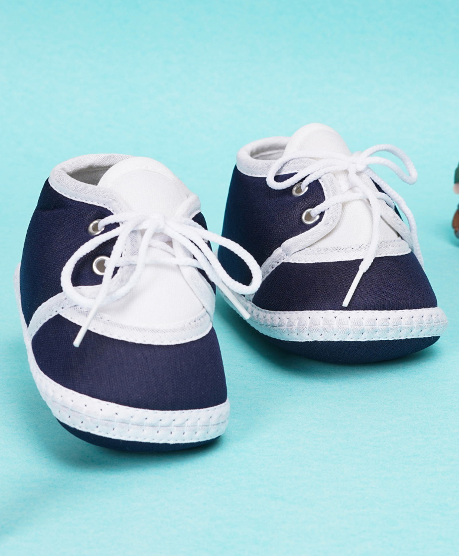 Neska Moda Colour Blocked With Lace Up Closure Booties - Navy Blue-image-43