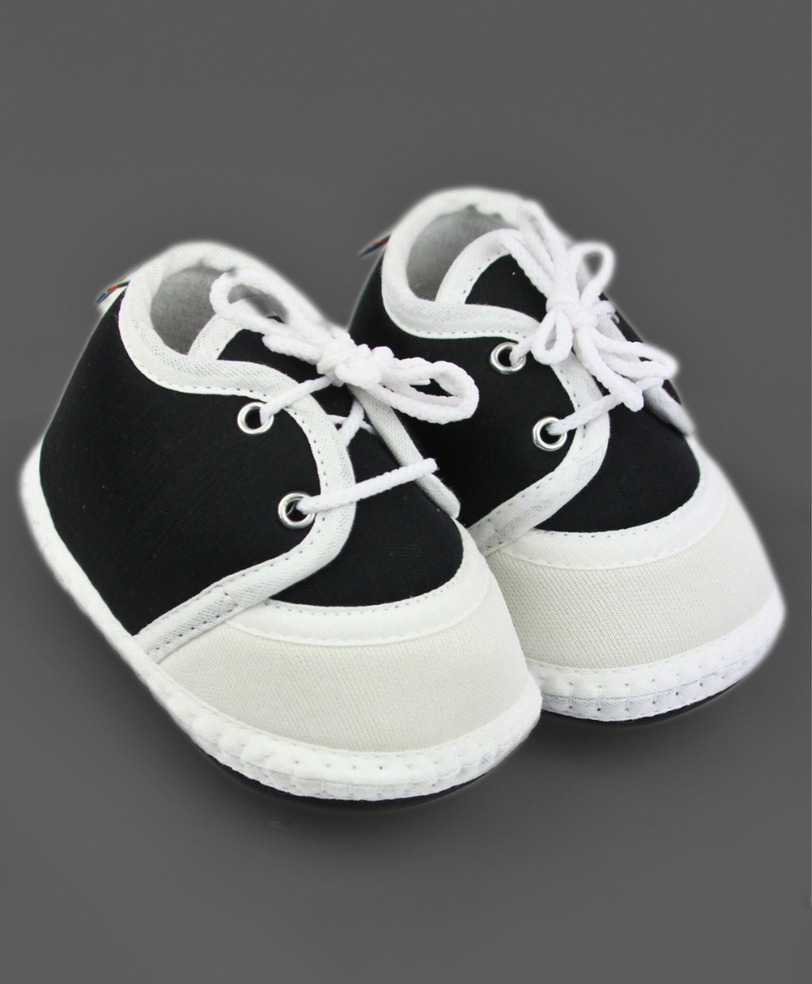 Neska Moda Colour Blocked With Lace Up Closure Booties - Black & White-picture-27