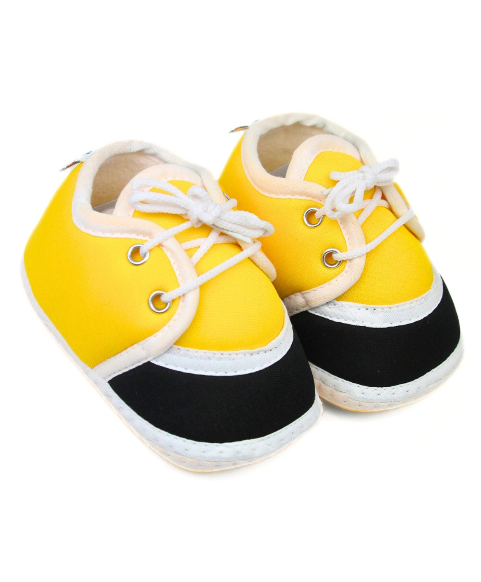 Neska Moda Colour Blocked With Lace Up Closure Booties - Yellow & Black-picture-16