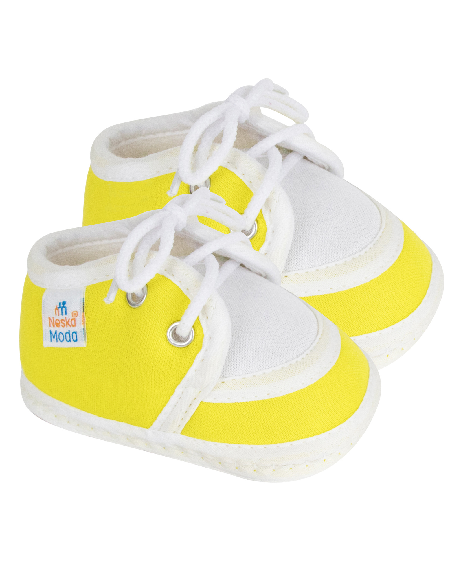 Neska Moda Colour Blocked With Lace Up Closure Booties - Yellow-picture-11