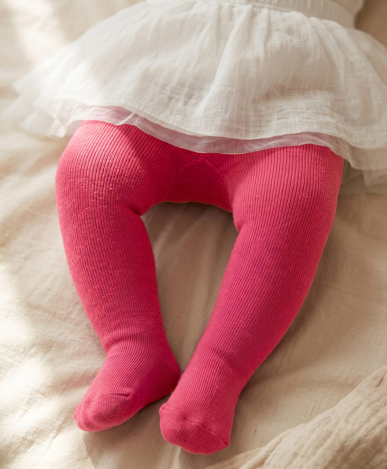 Cute Walk By Babyhug Antibacterial Footed Solid Color Tights - Pink-image-7