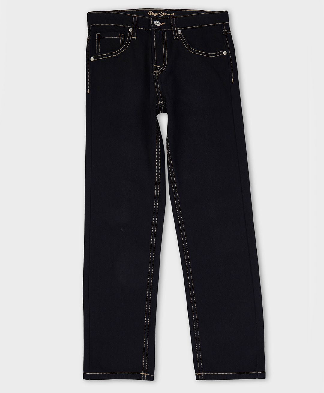 Pepe Jeans 100% Cotton Woven Full Length Straight Fit Solid Jeans - Black-picture-12