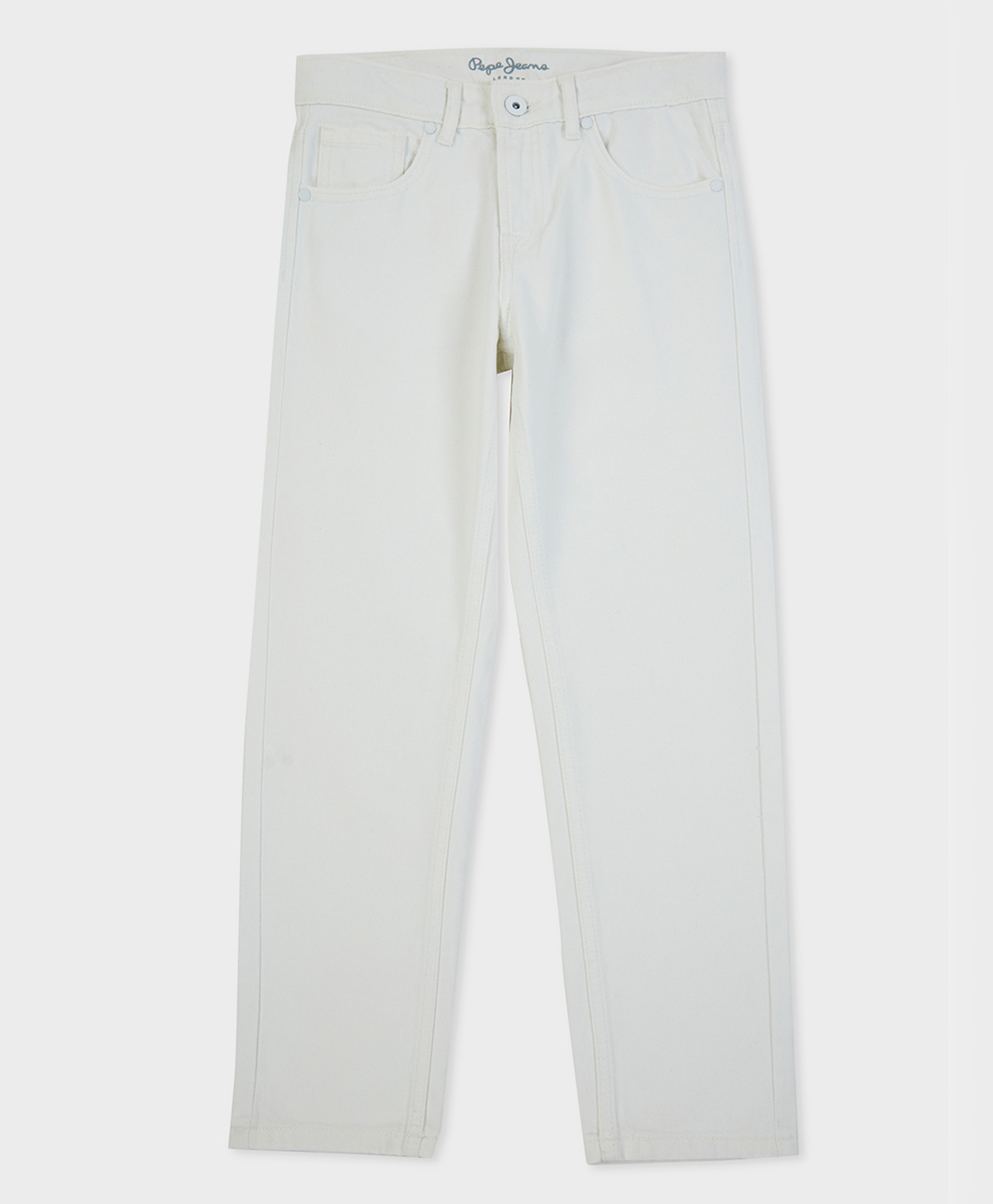 Pepe Jeans 100% Cotton Woven Full Length Straight Fit Solid Jeans - White-image-43