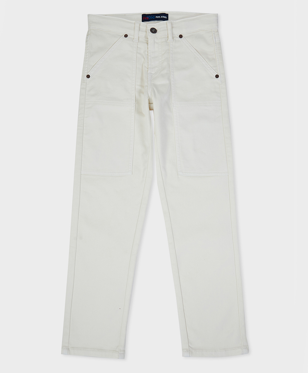 Pepe Jeans Knit Full Length Solid Color Jeans - White-picture-27