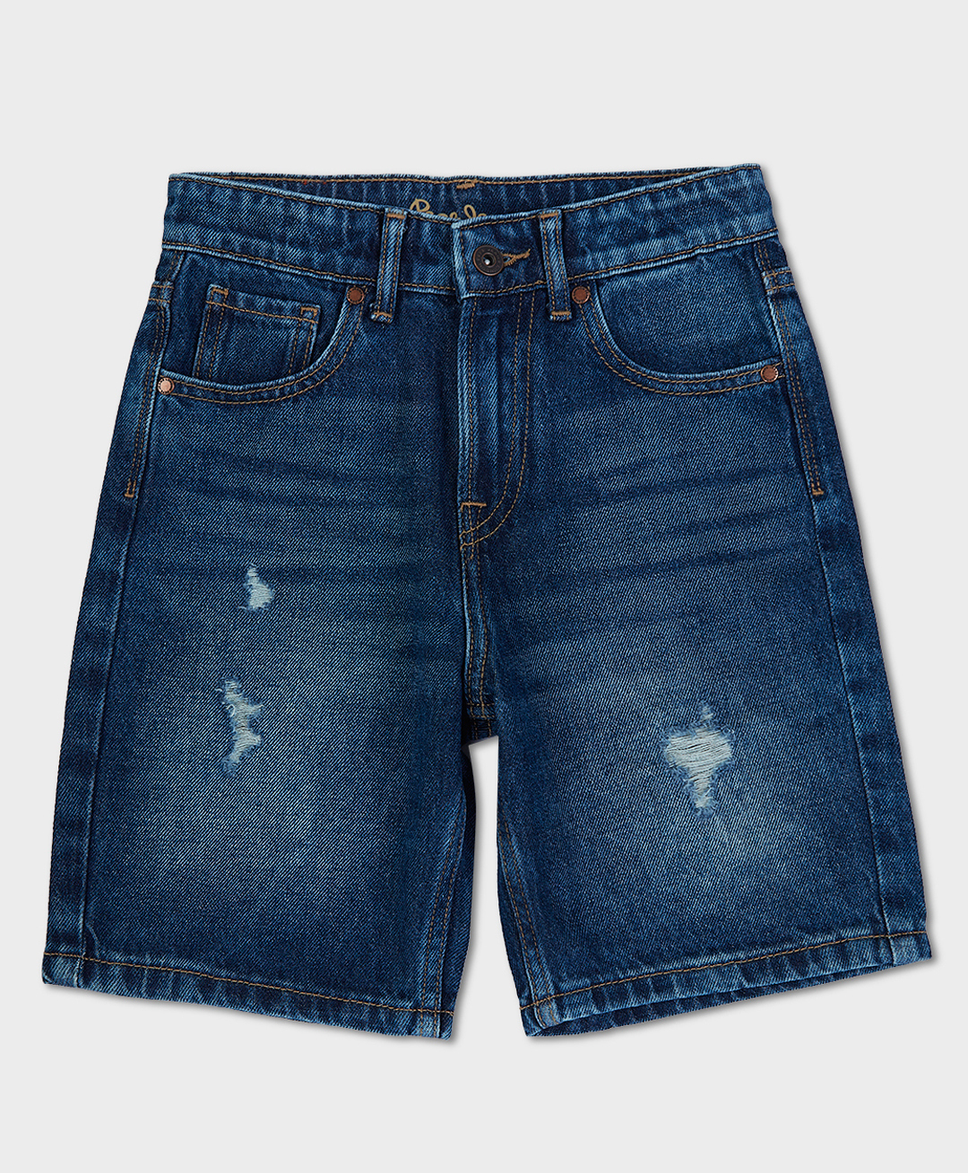 Pepe Jeans 100% Cotton Knee Length Loose Fit Distressed Shorts - Navy Blue-picture-13