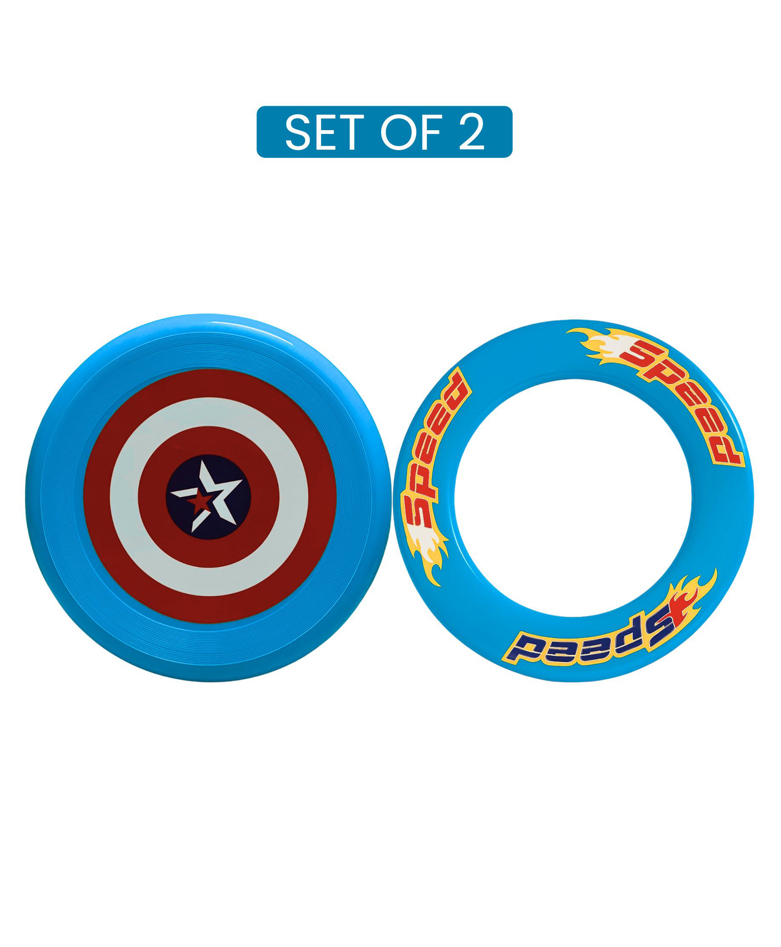 Planet Of Toys Frisbee for Outdoor Sports Games | Blue Ring Disc & Throwing Blue Disc Combo Set | Lightweight, Durable, Safe Plastic Discs for Kids Boys Girls | Garden & Beach Fun Toys - Blue-image-47
