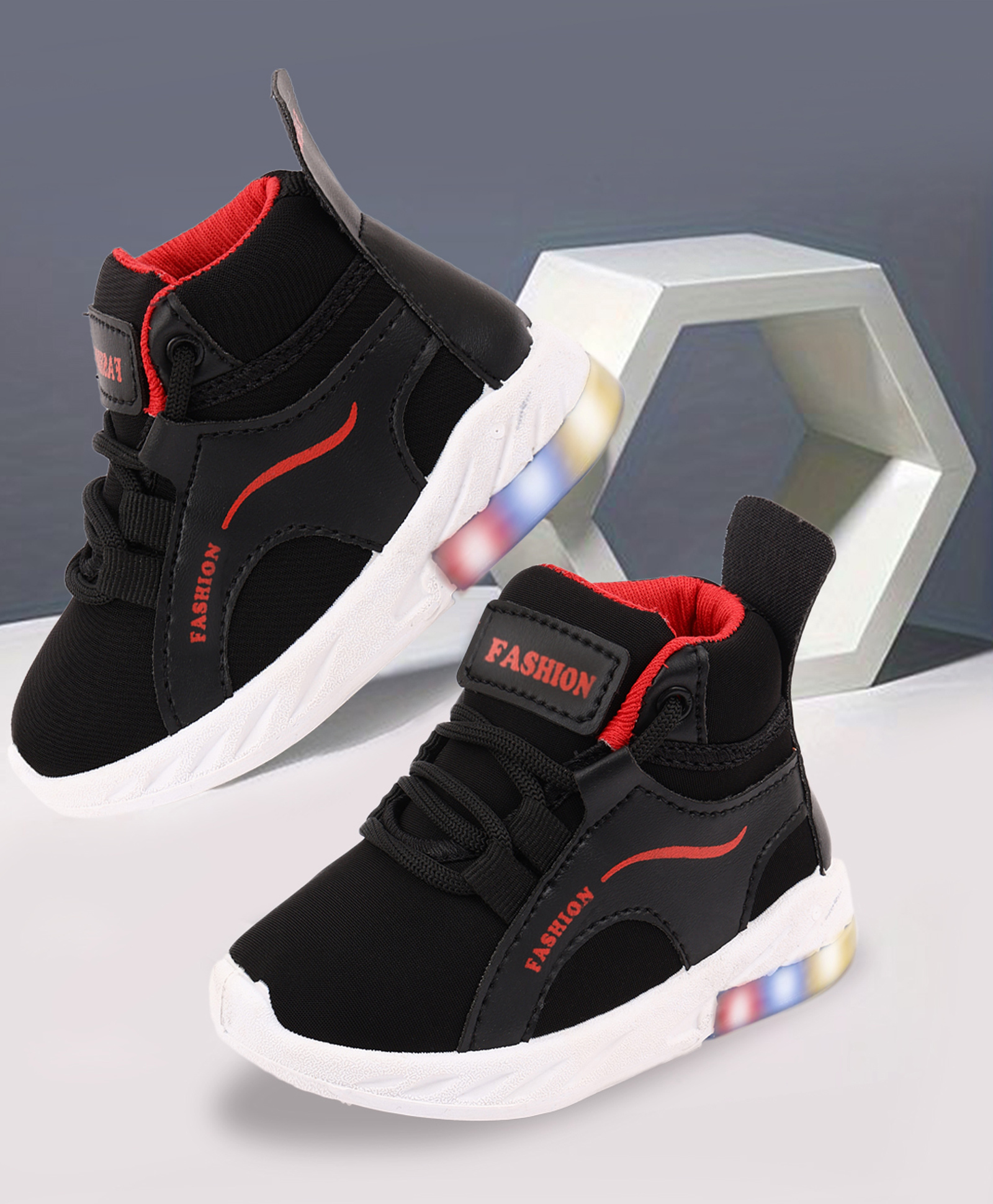 PASSION PETALS Fashion Text Designed LED Shoes - Black-picture-22